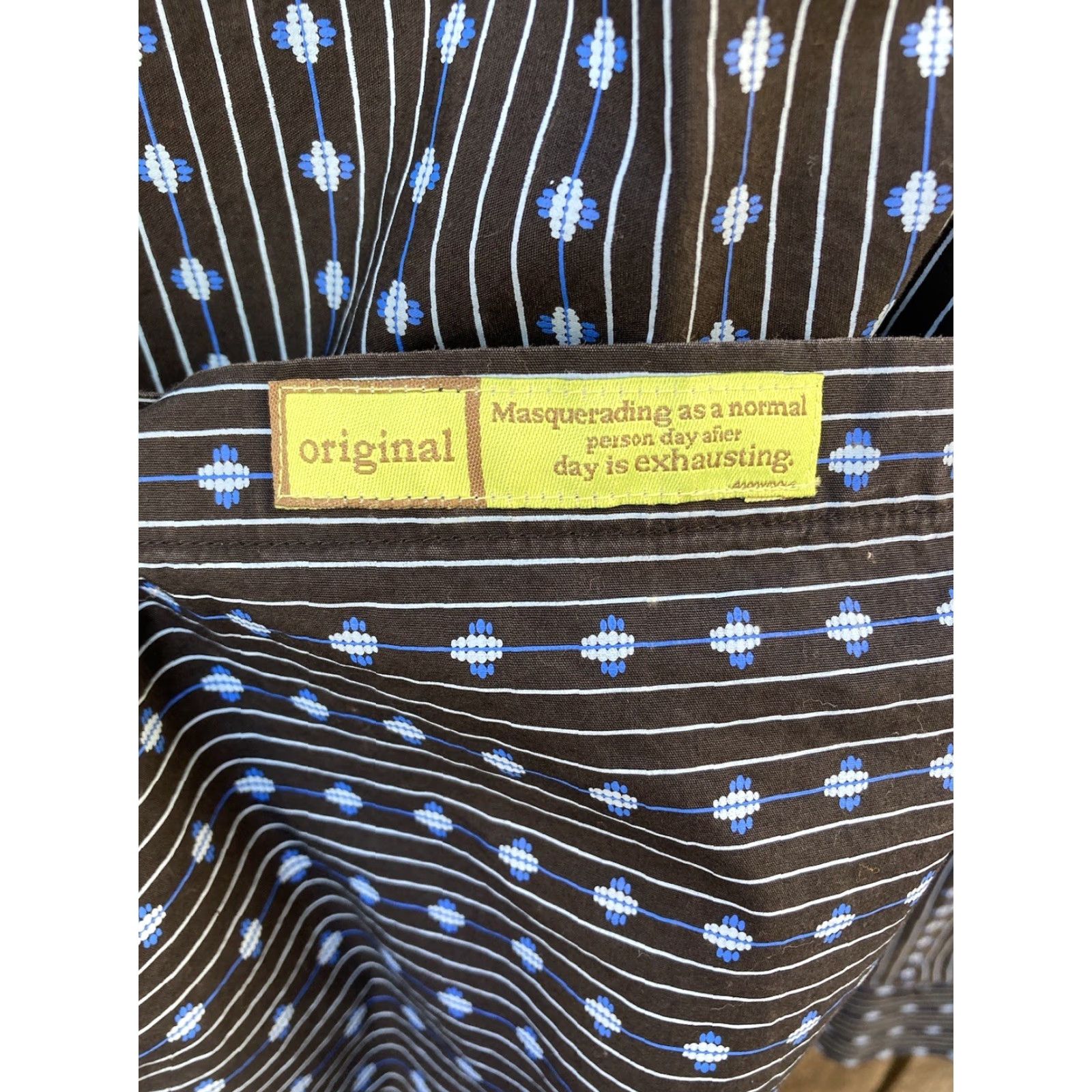 Roar Men's Roar Multicolor Geometric Button-Down Shirt L Poplin Cotton Dress Size 42R - 6 Thumbnail