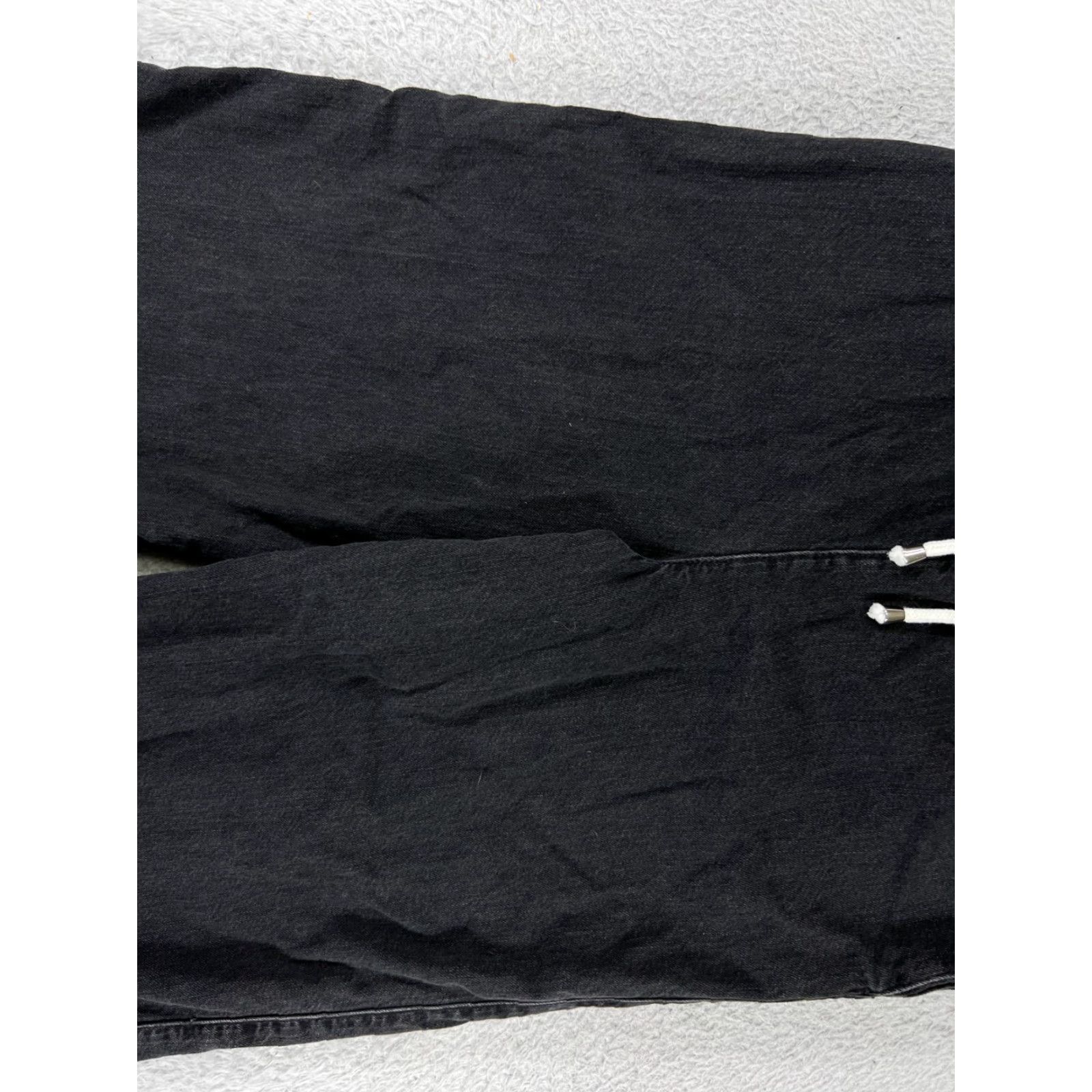 Topshop Top Shop Moto Jeans Women Wide-Leg XS-25 Black Denim Pull On 5-Pocket Stretch Capri Elastic Waist Regular Fit Size 4XL / US 24-26 - 7 Thumbnail