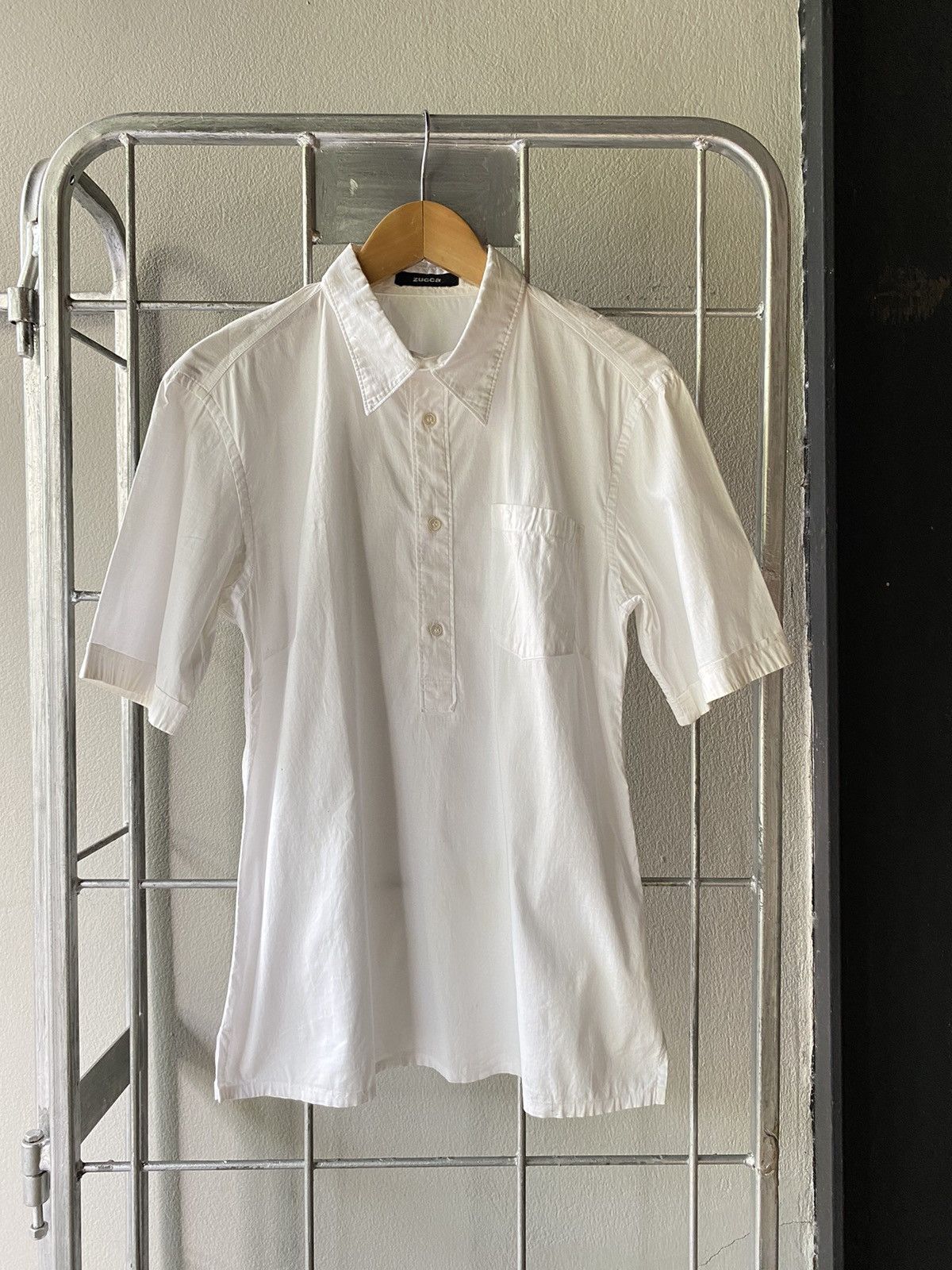 Zucca ZUCCA White Short-Sleeve Shirt Size US M / EU 48-50 / 2 - 1 Thumbnail