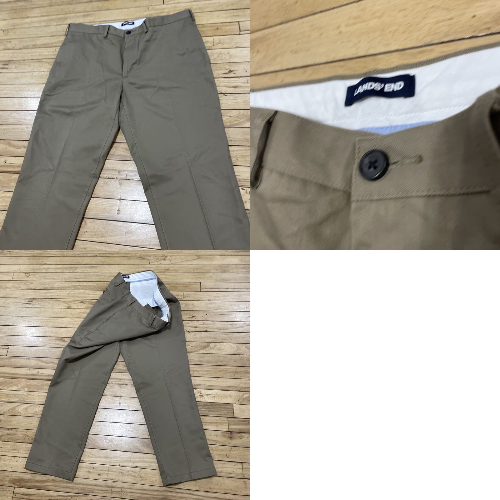 Lands' End Lands' End Dress Pants Men 38 Flat Front Khaki Chino 38x28 Tailored Regular Fit Beige Pants Mens Size US 38 / EU 54 - 11 Thumbnail