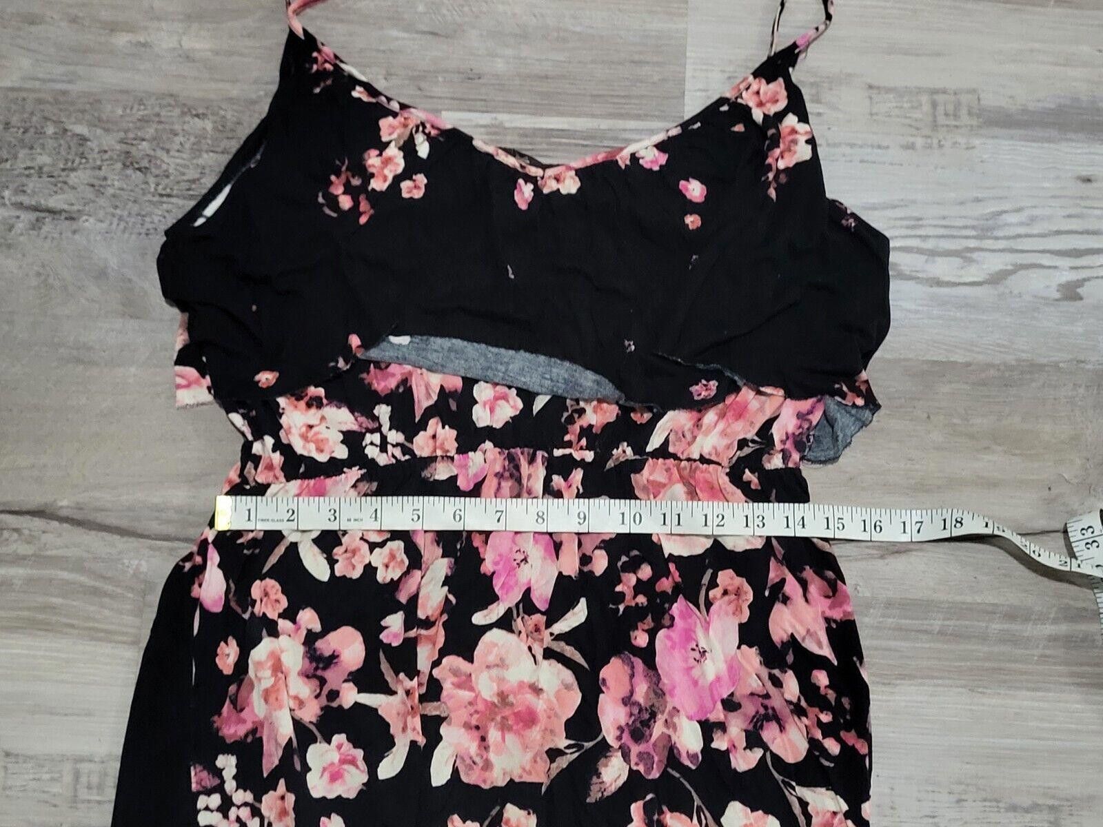 H&M HM Dress Black Pink Floral Maxi Long Tank Top Blouson H&M Size M / US 6-8 / IT 42-44 - 5 Thumbnail