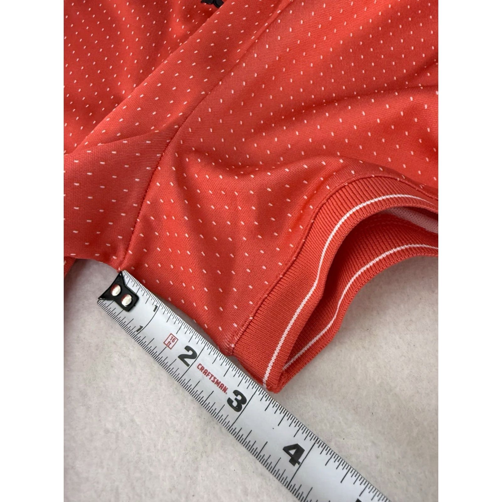 Puma Puma Polo Shirt Men XL Pink Salmon Dot Baseball-Style Polo Shirt For Golf, Beach, Driving - Puma Sportlifestyle Beach & Golf Polo Mens XL Pink Size US XL / EU 56 / 4 - 5 Thumbnail