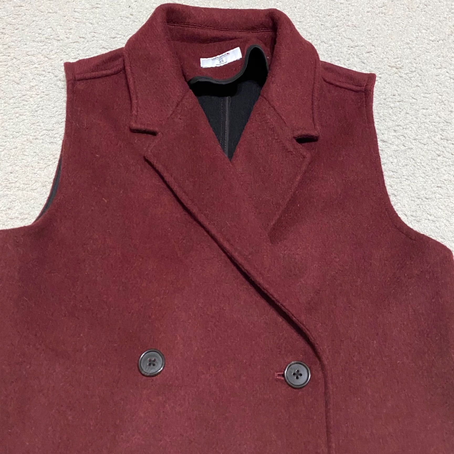 UNTUCKit UNTUCKit Womens XS Vest Jacket Red Double Breasted Longline Wool Blend Shirt Womens XS Vest Red Untuckit Longline Wool Blend Size XS / US 0-2 / IT 36-38 - 5 Thumbnail