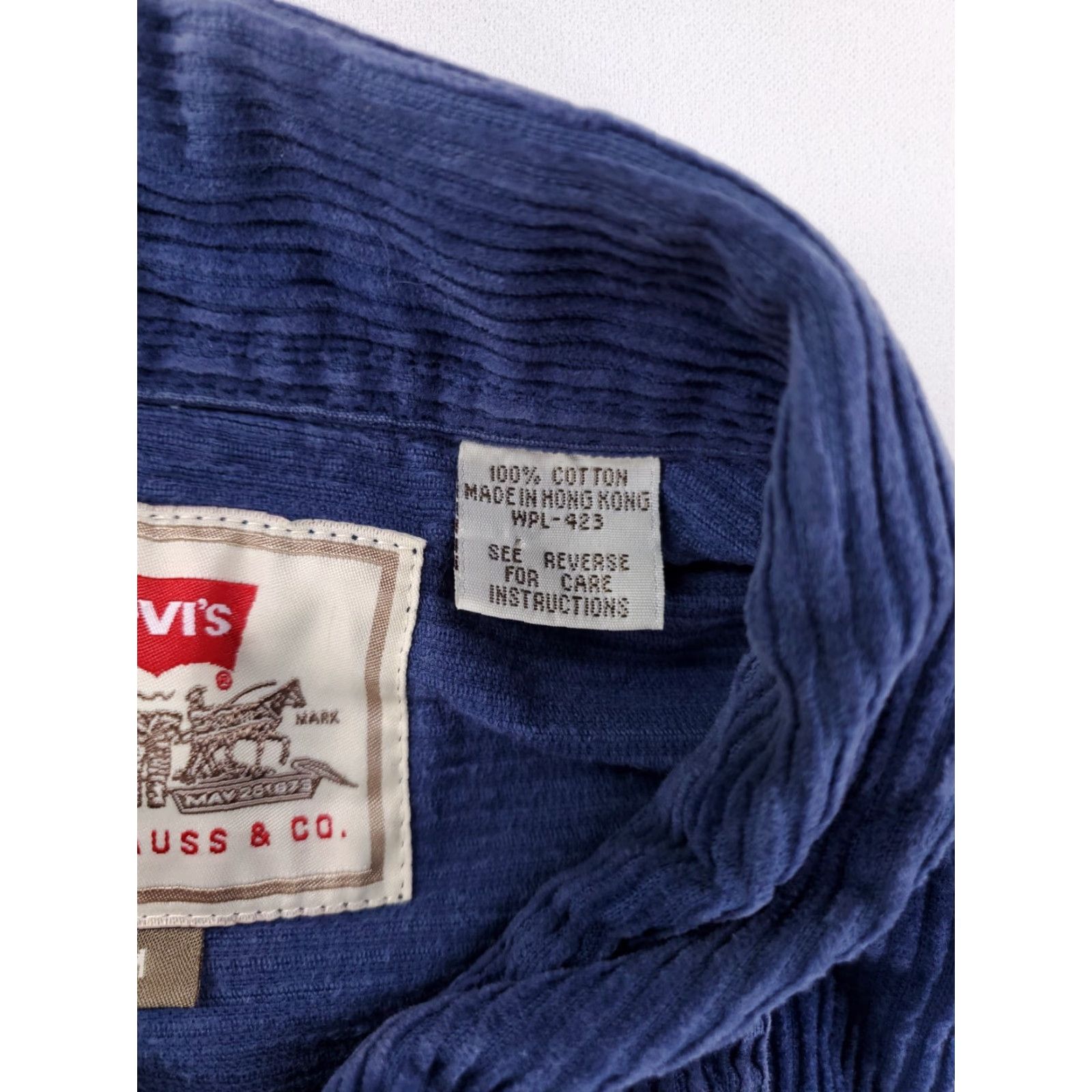 Levi's VINTAGE Levi's VTG 90s Y2K Full Zip Corduroy Shirt Jacket Blue Long Sleeve Mens M Size US M / EU 48-50 / 2 - 5 Thumbnail