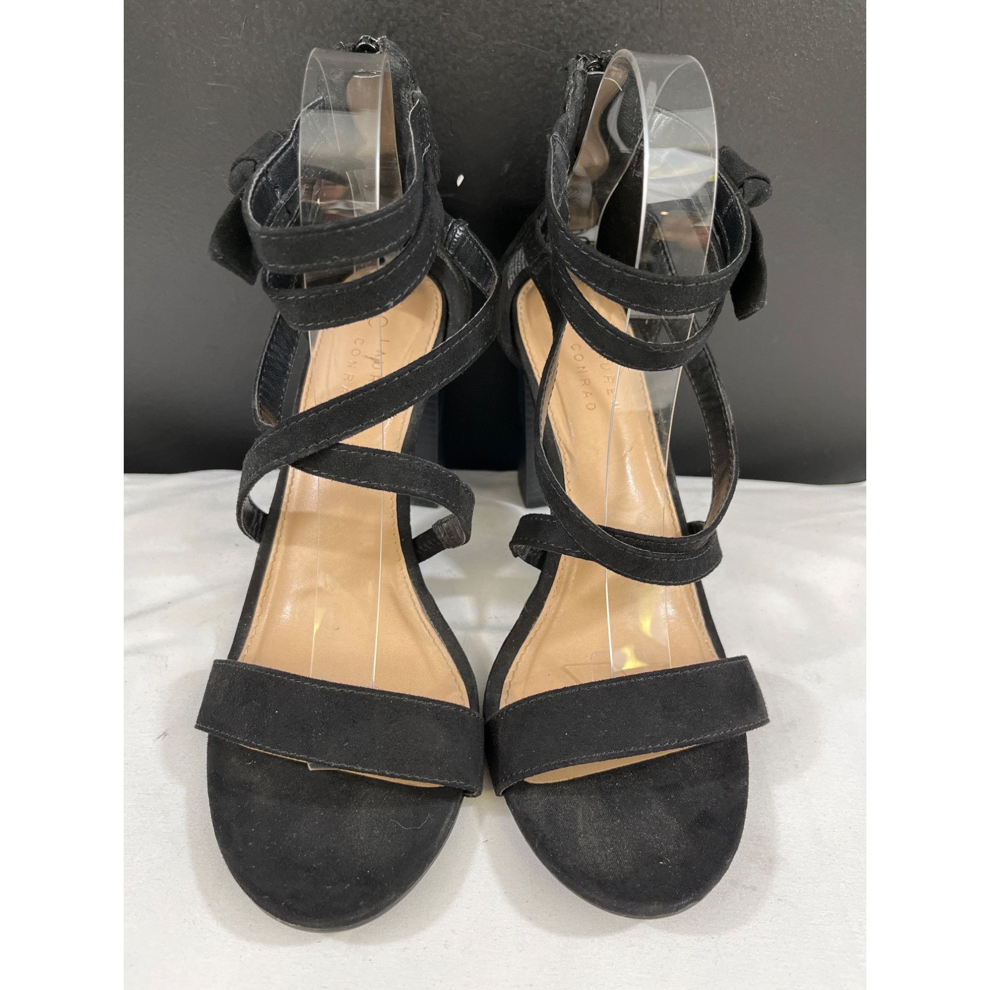 Other LC Lauren Conrad Women's Black Strappy Heels Size 10W SKU 62 Size US 10 / IT 40 - 1 Thumbnail
