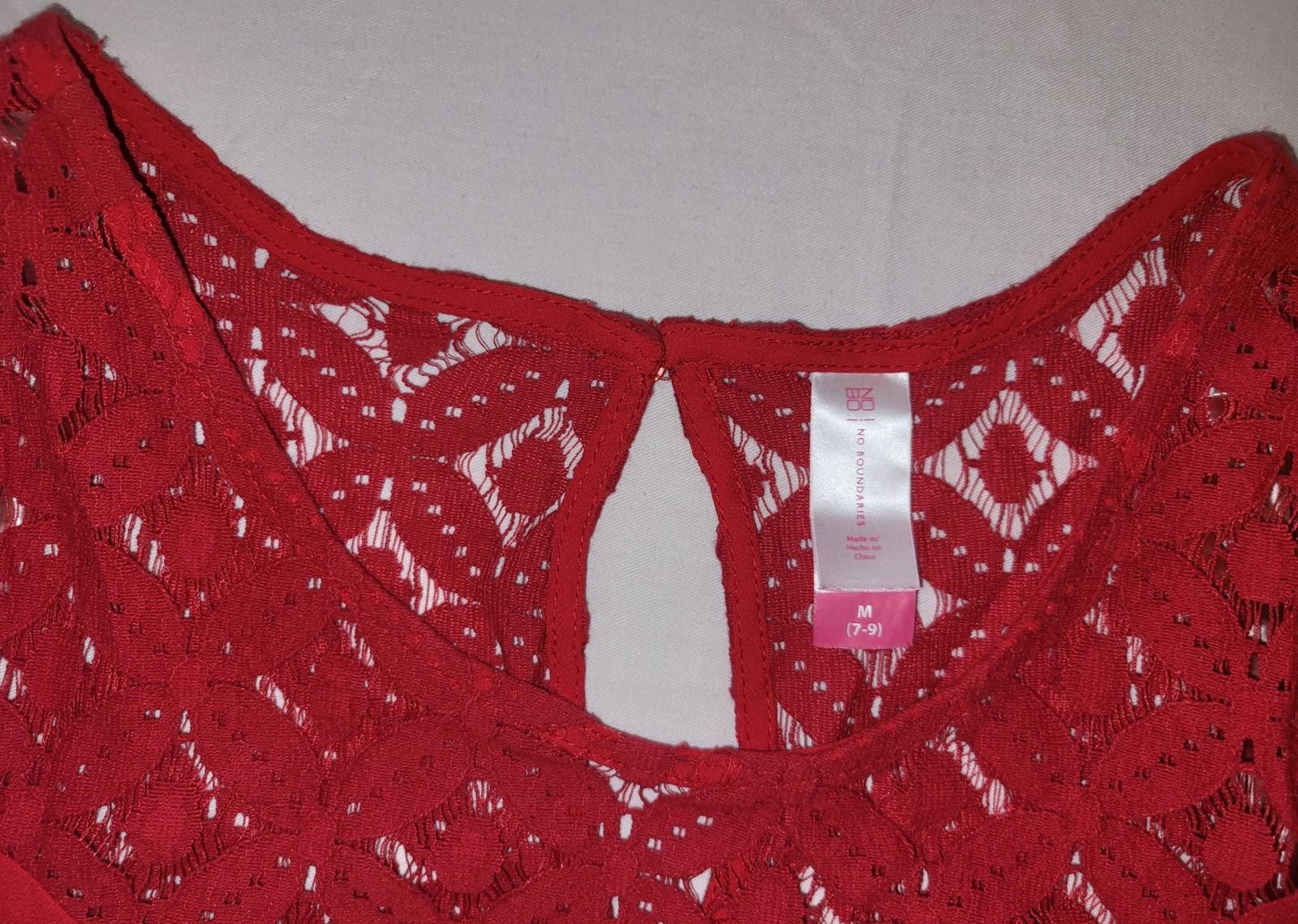 Designer No Boundries women's Medium[7-9] red blouse long sleeve Size M / US 6-8 / IT 42-44 - 6 Thumbnail