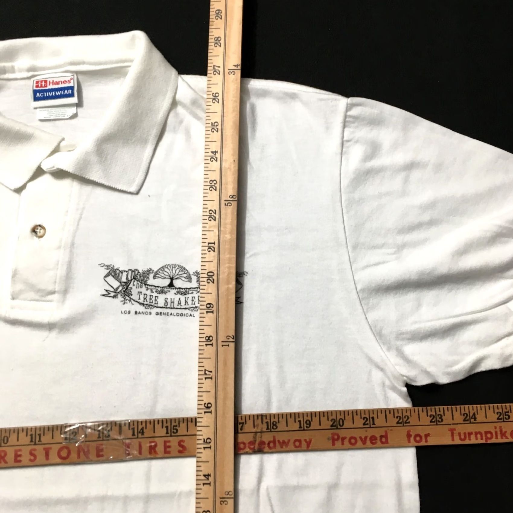 Hanes VINTAGE White Polo Shirt Mens Size L USA 50/50 Size US L / EU 52-54 / 3 - 4 Thumbnail