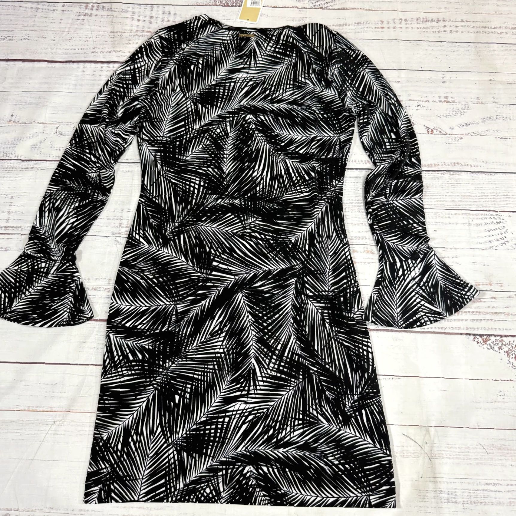 Michael Kors Michael Kors Black White Bodycon Dress Mini Leaves All Over Print Stretch M NWT Dress Womens Small? Size M / US 6-8 / IT 42-44 - 5 Thumbnail