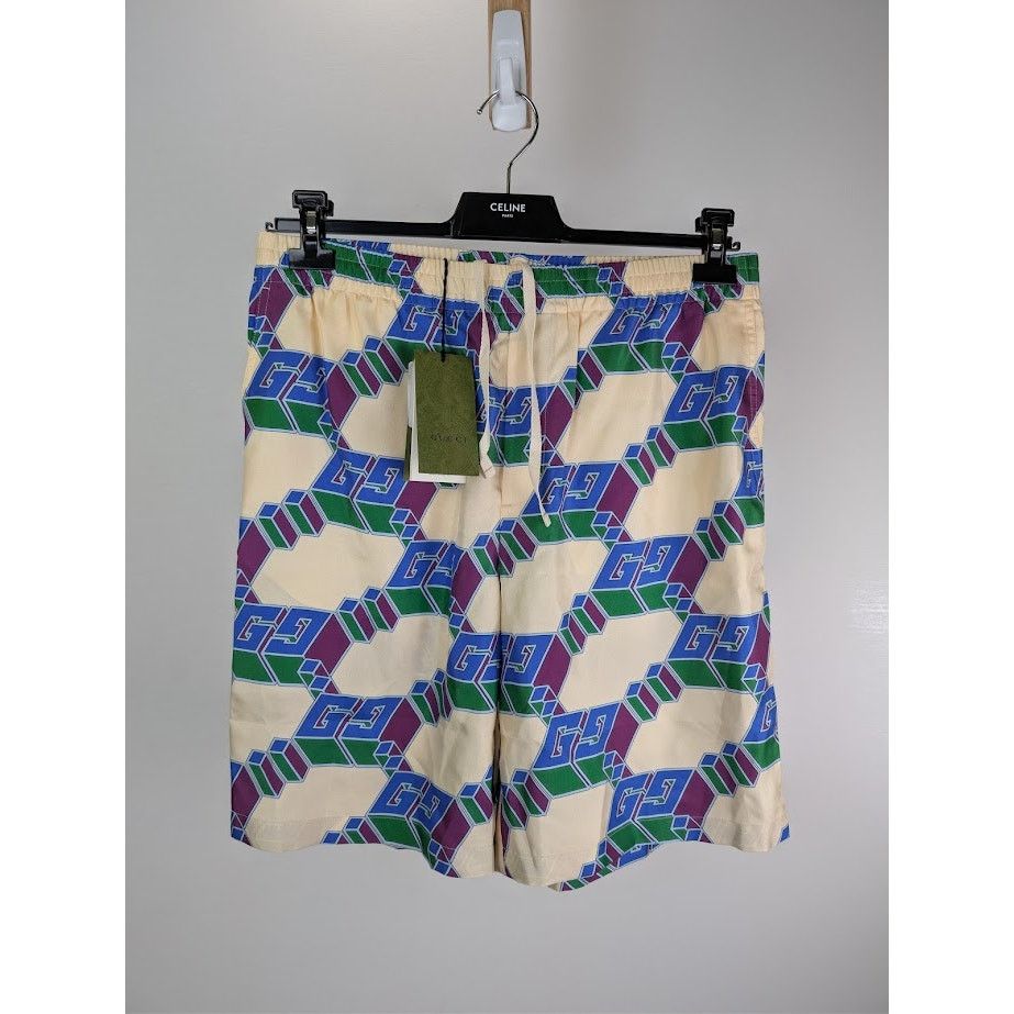 Gucci o1rshd1 Short Pants in Ivory/Blue Size US 34 / EU 50 - 9 Thumbnail
