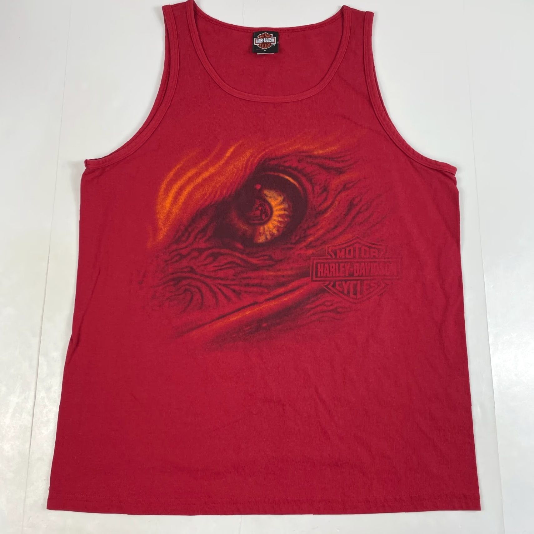 Harley Davidson Harley-Davidson Shirt Mens Large Red Eagle Sleeveless Tank Biker USA Vintage Size US L / EU 52-54 / 3 - 2 Thumbnail