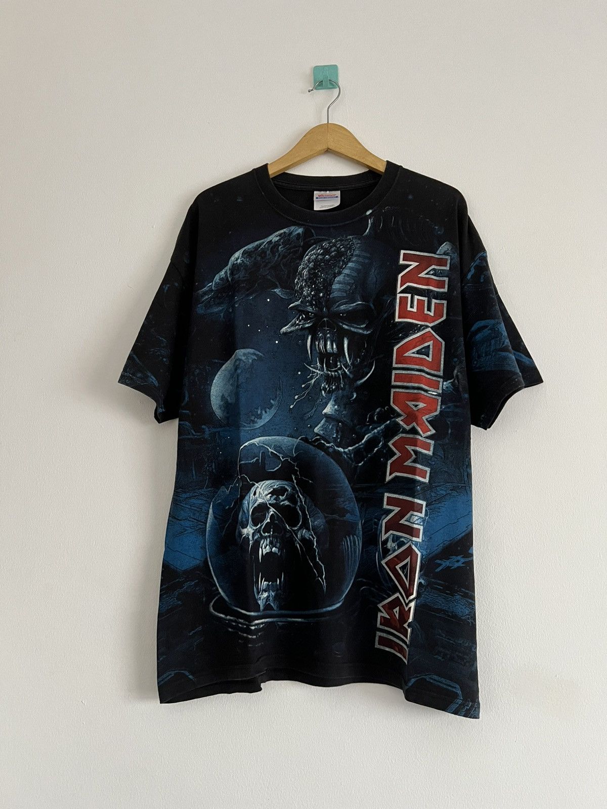 Band Tees × Iron Maiden × Vintage 00s Iron Maiden Mega Print Tees Size US XL / EU 56 / 4 - 1 Thumbnail