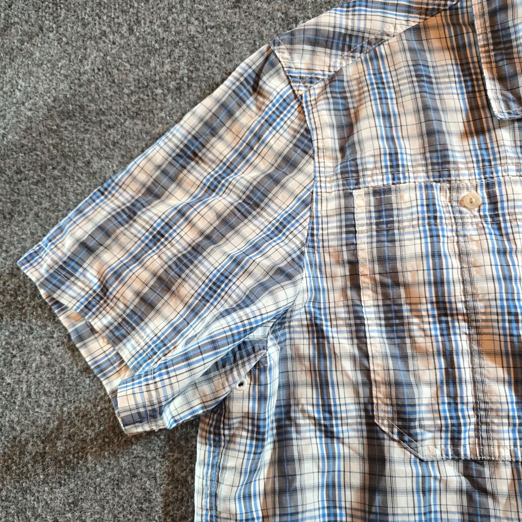 Vintage LL Bean Shirt Mens XXL Blue Plaid Nylon Button Short Sleeve Outdoor Hike Clothing Mens Size US XXL / EU 58 / 5 - 3 Thumbnail