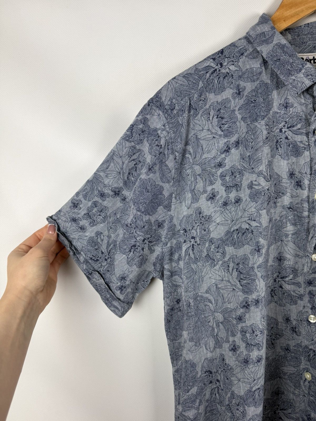 Barbour Barbour Lyocell Linen Overprinted Button Up Hawaiian Shirt Size US XL / EU 56 / 4 - 10 Thumbnail