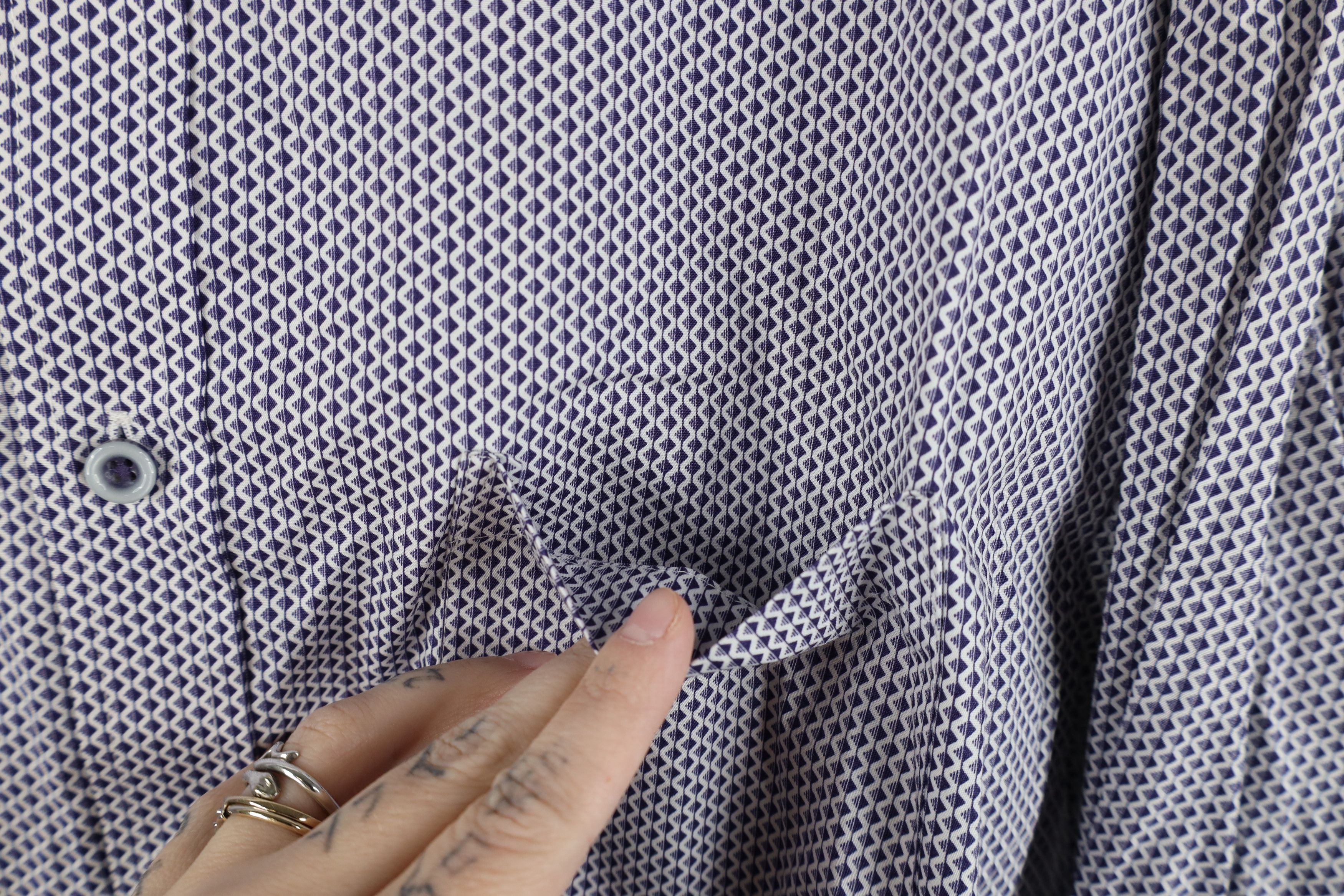 Johnston & Murphy Johnston & Murphy Geometric Collared Button Shirt Cotton Size US XL / EU 56 / 4 - 5 Thumbnail