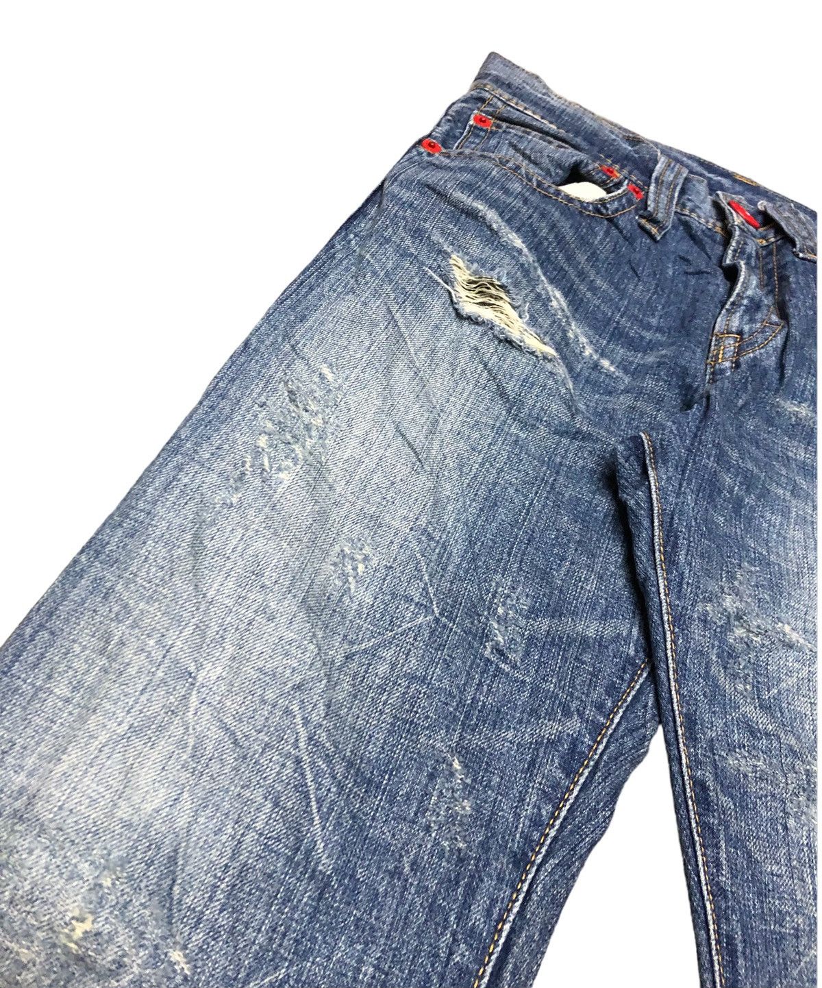 Japanese Brand FLARED⚡️SPELL OUT CO&LU JAPANESSE DENIM Size US 28 / EU 44 - 6 Thumbnail