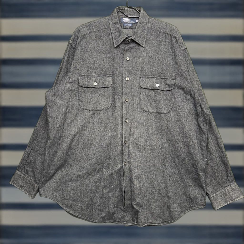 Polo Ralph Lauren VINTAGE Polo Ralph Lauren Benford Shirt Mens XL Herrigbone Long Sleeve 90s Size US XL / EU 56 / 4 - 1 Thumbnail