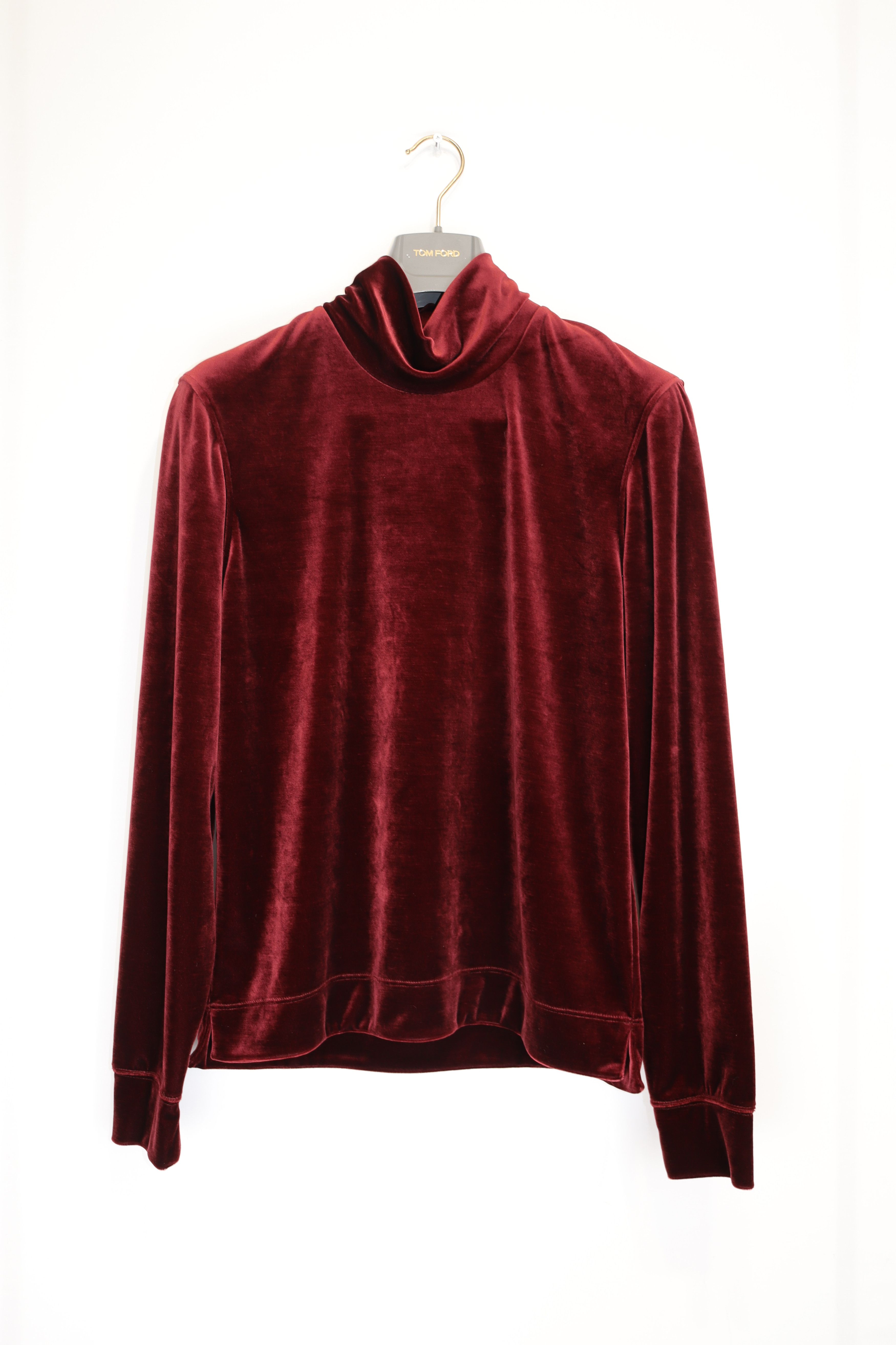 image of Tom Ford O1Rshd1 Shimmer High Neck Sweatshirt In Red, Men's (Size Medium)