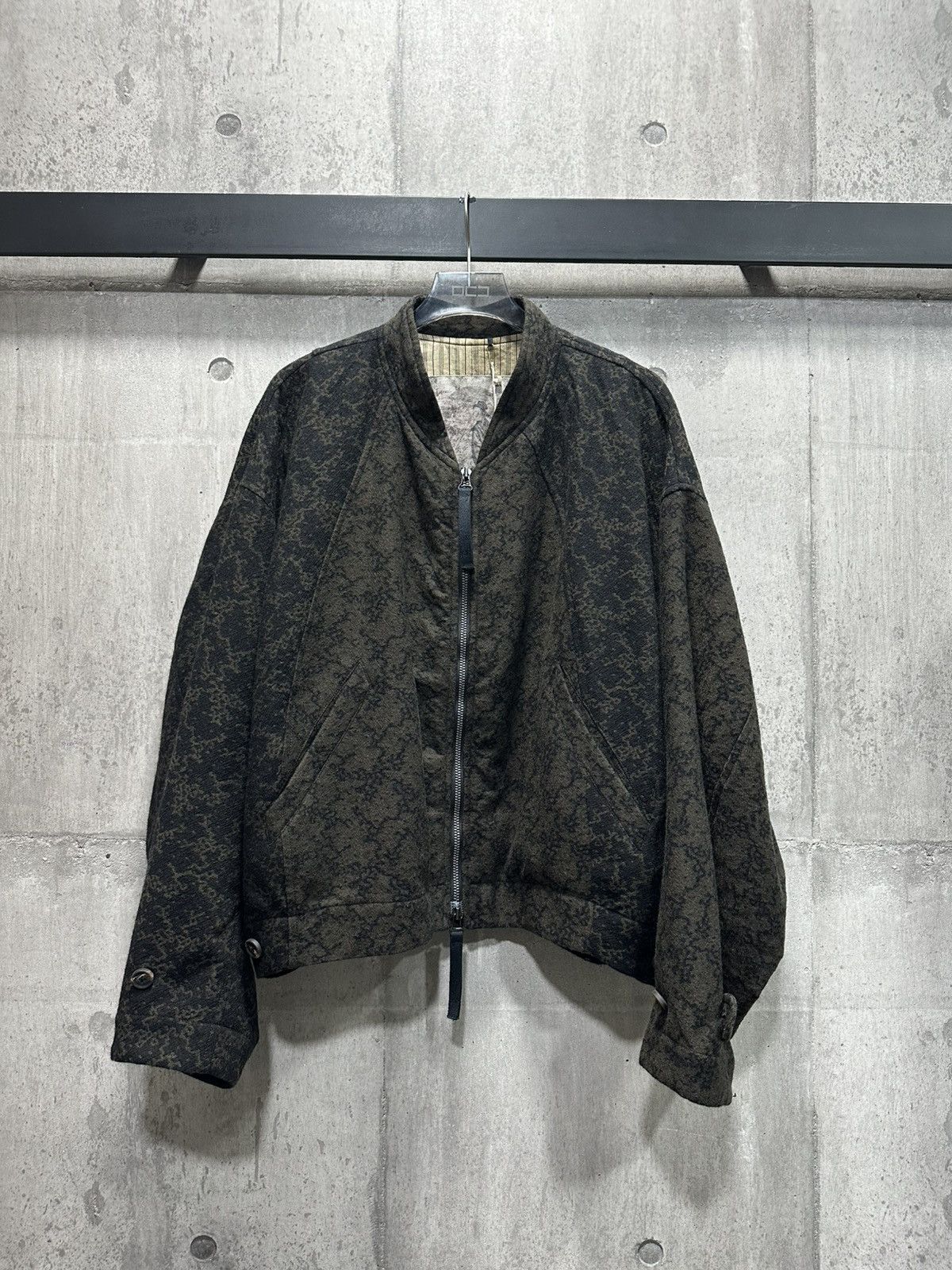 Ziggy Chen Brown Jacquard Bomber Jacket Size US S / EU 44-46 / 1 - 1 Thumbnail