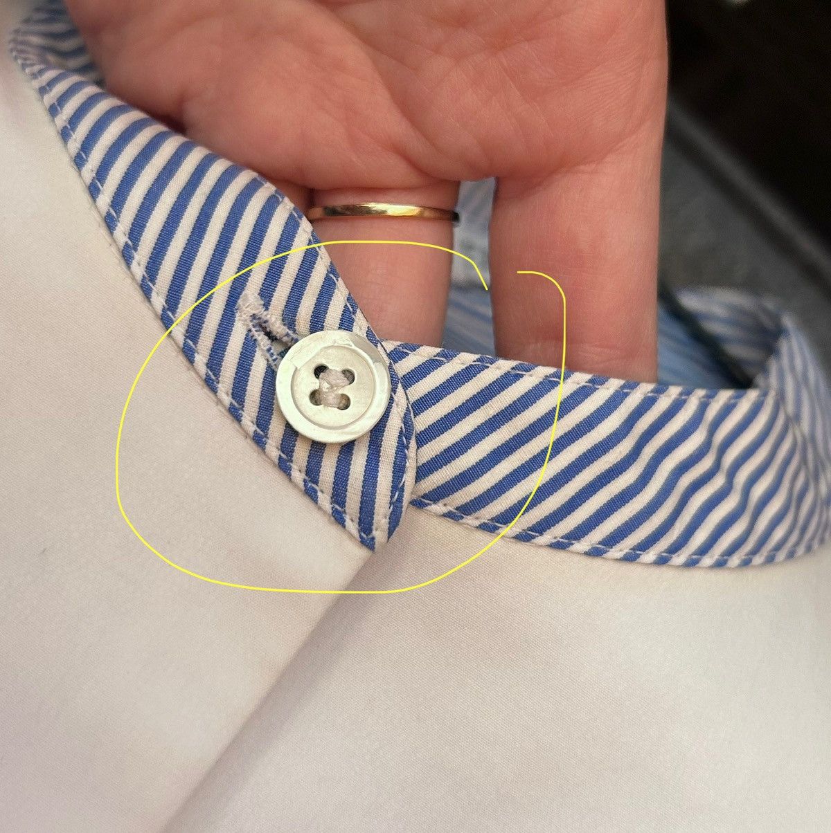 Loewe Loewe Asymmetrical Two Tone Striped Tuxedo Button-Up Shirt Size XS / US 0-2 / IT 36-38 - 14 Thumbnail