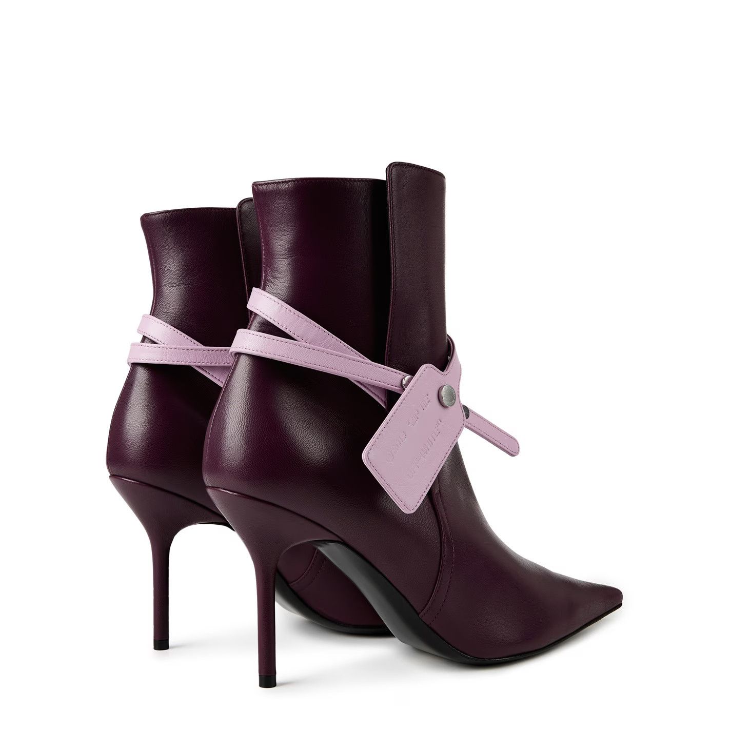 Off-White o1g2r1mq0125 Nappa Zip Boots in Burgundy Size US 8 / IT 38 - 4 Thumbnail
