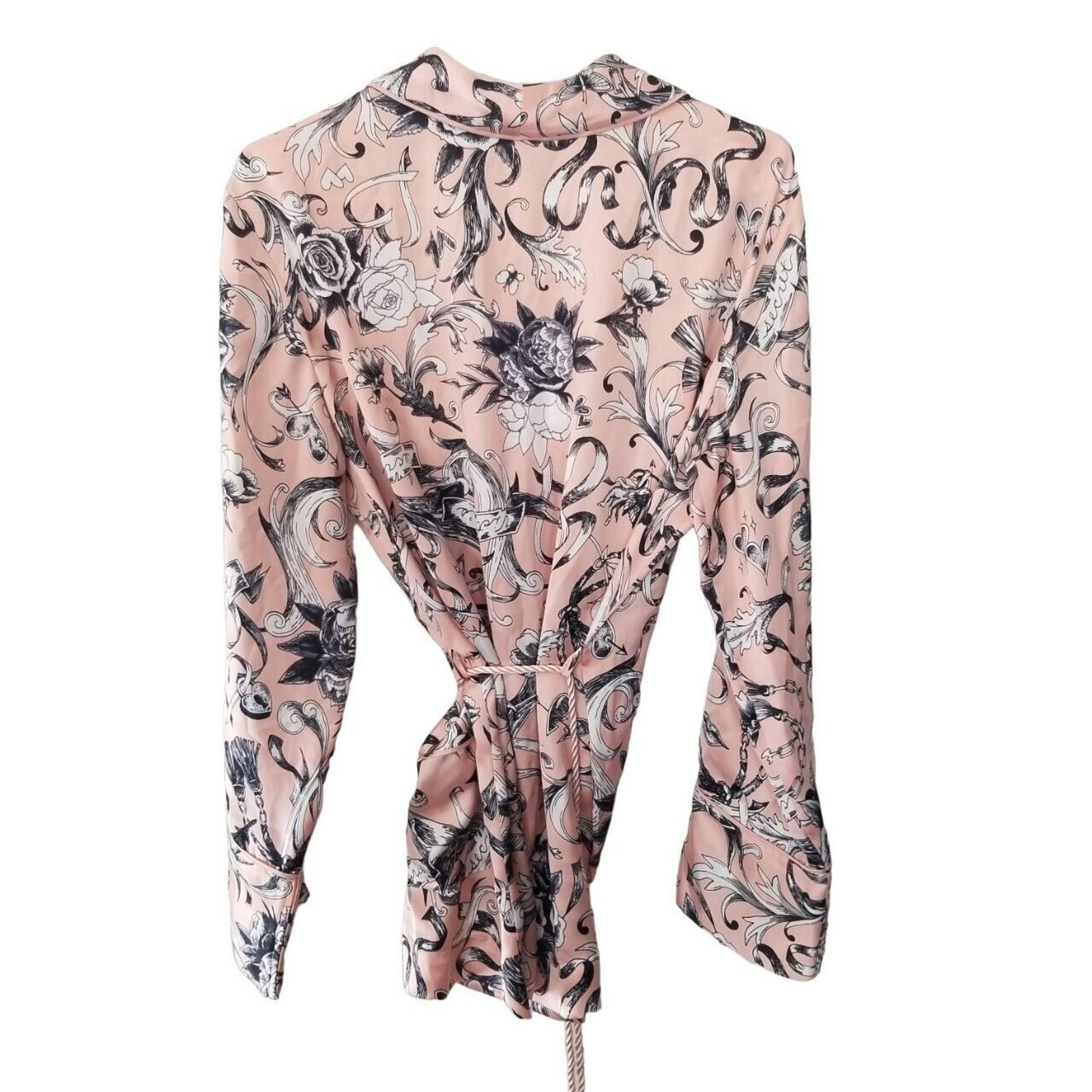 Victoria's Secret Victorias Secret Satin Floral Belted Button Top L Lingerie Size L / US 10 / IT 46 - 11 Thumbnail