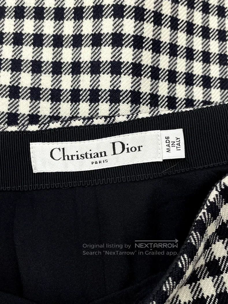 Dior Dior Black and White Sutra ‮ Qiandian ‬ Bird Plaid Skirt S Size 25" / US 0 / IT 36 - 4 Thumbnail