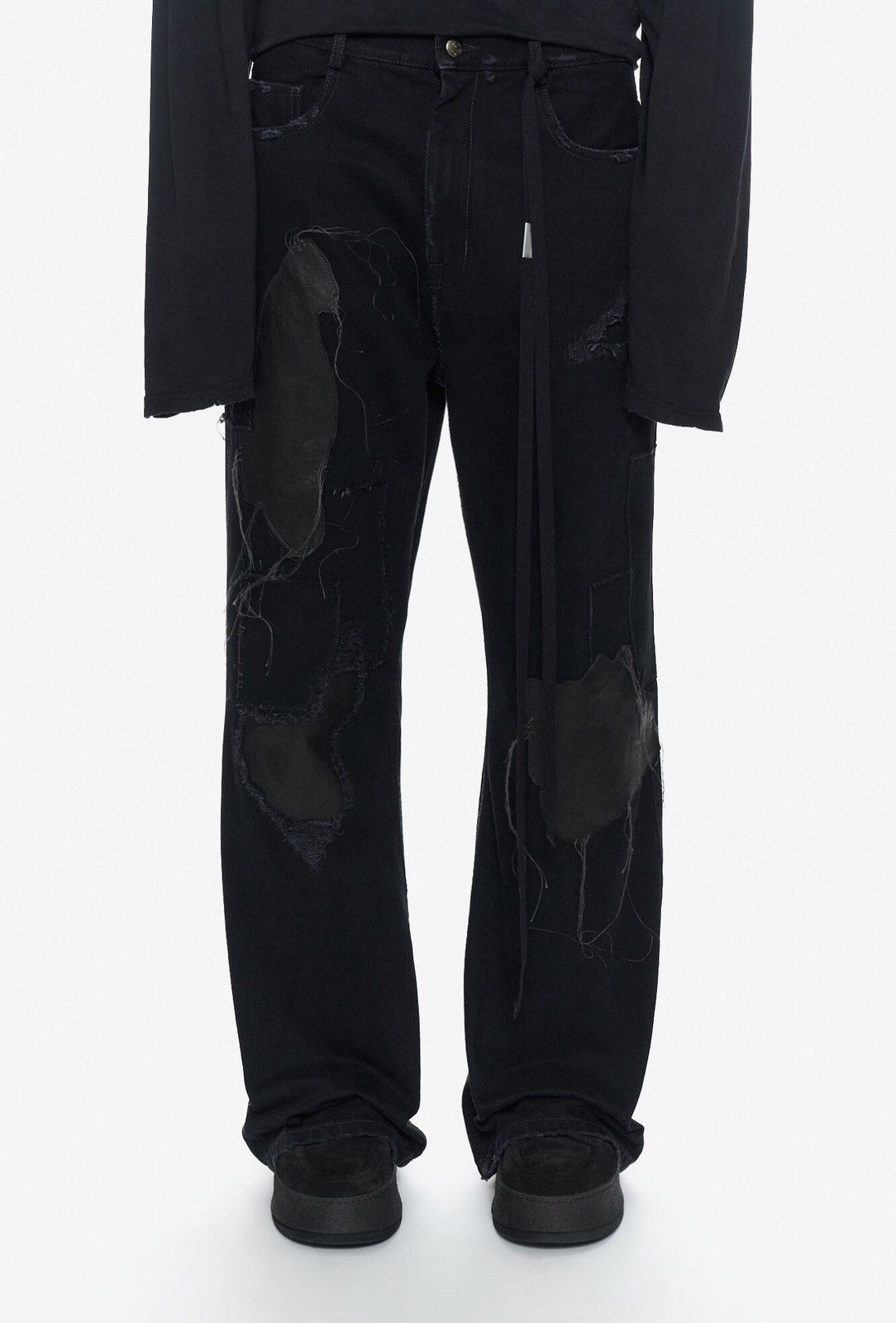Last Ann Demeulemeester Genoveva Distressed 5-Pocket Jeans
