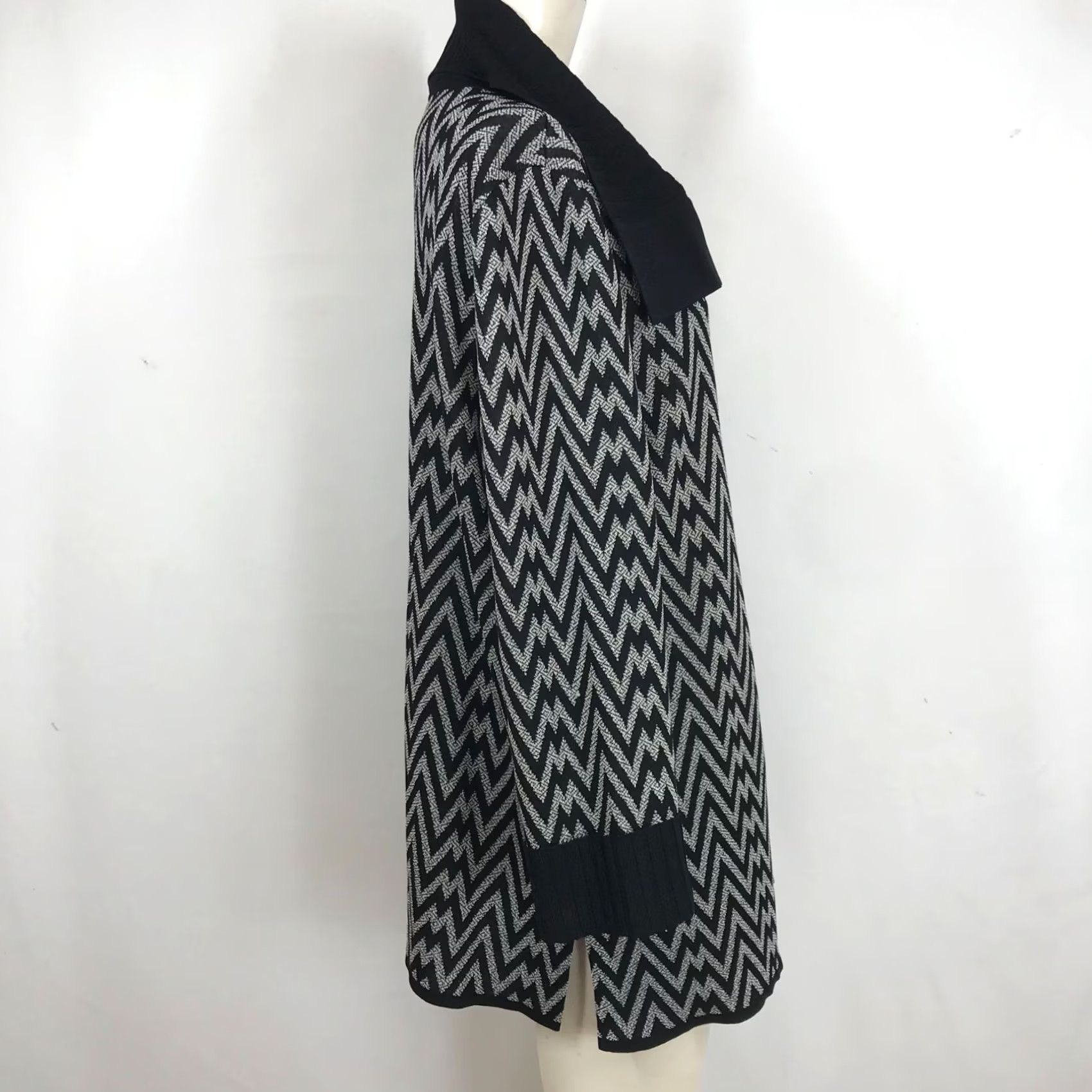 Vintage MISOOK WOMEN'S 2XL BLACK COLLARED BUTTON UP DUSTER CARDIGAN Cardigan Sweat er? Size XXL / US 16-18 / IT 52-54 - 4 Thumbnail