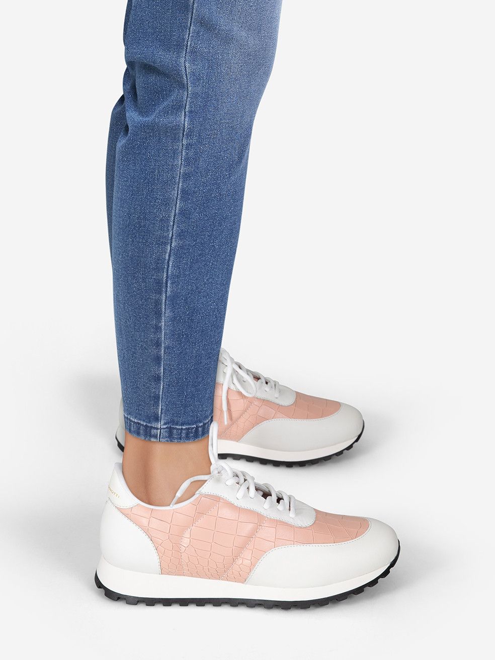 Giuseppe Zanotti Pink Leather Jimmi Running Trainers Shoes, Women's (Size 7.5)