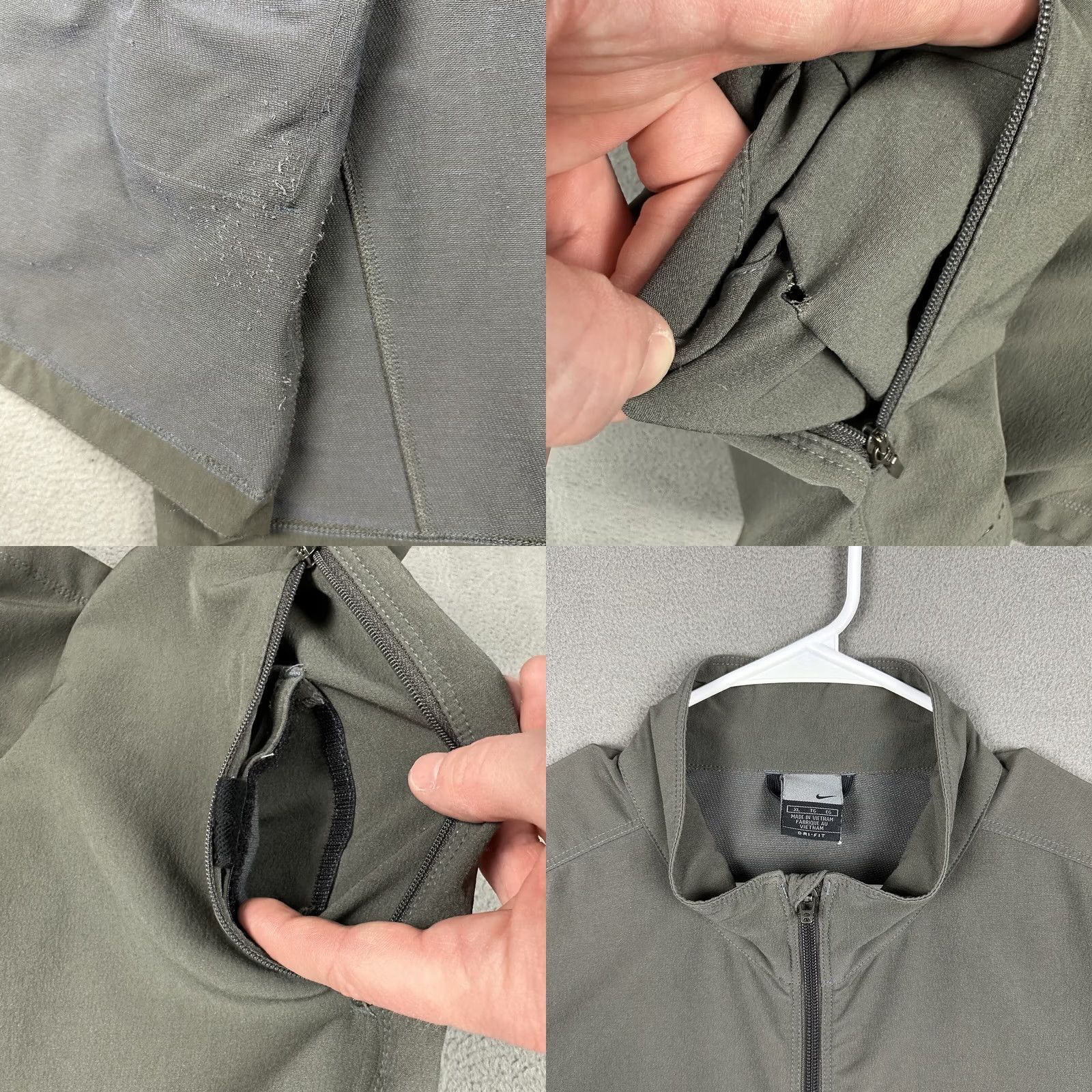 Nike Nike Dri-Fit Jacket Mens XL Gray Full Zip Lightweight Breathable Golf Gym Dri-Fit Size US XL / EU 56 / 4 - 8 Thumbnail
