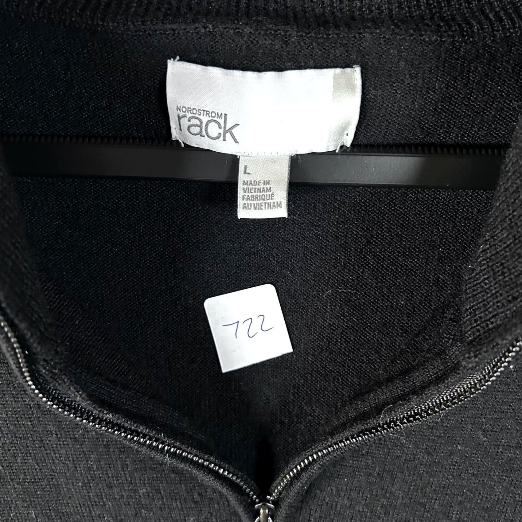 Nordstrom Nordstrom Rack Mens Black 100% Merino Wool Quarter Zip Sweater L Navy? Size US L / EU 52-54 / 3 - 3 Thumbnail