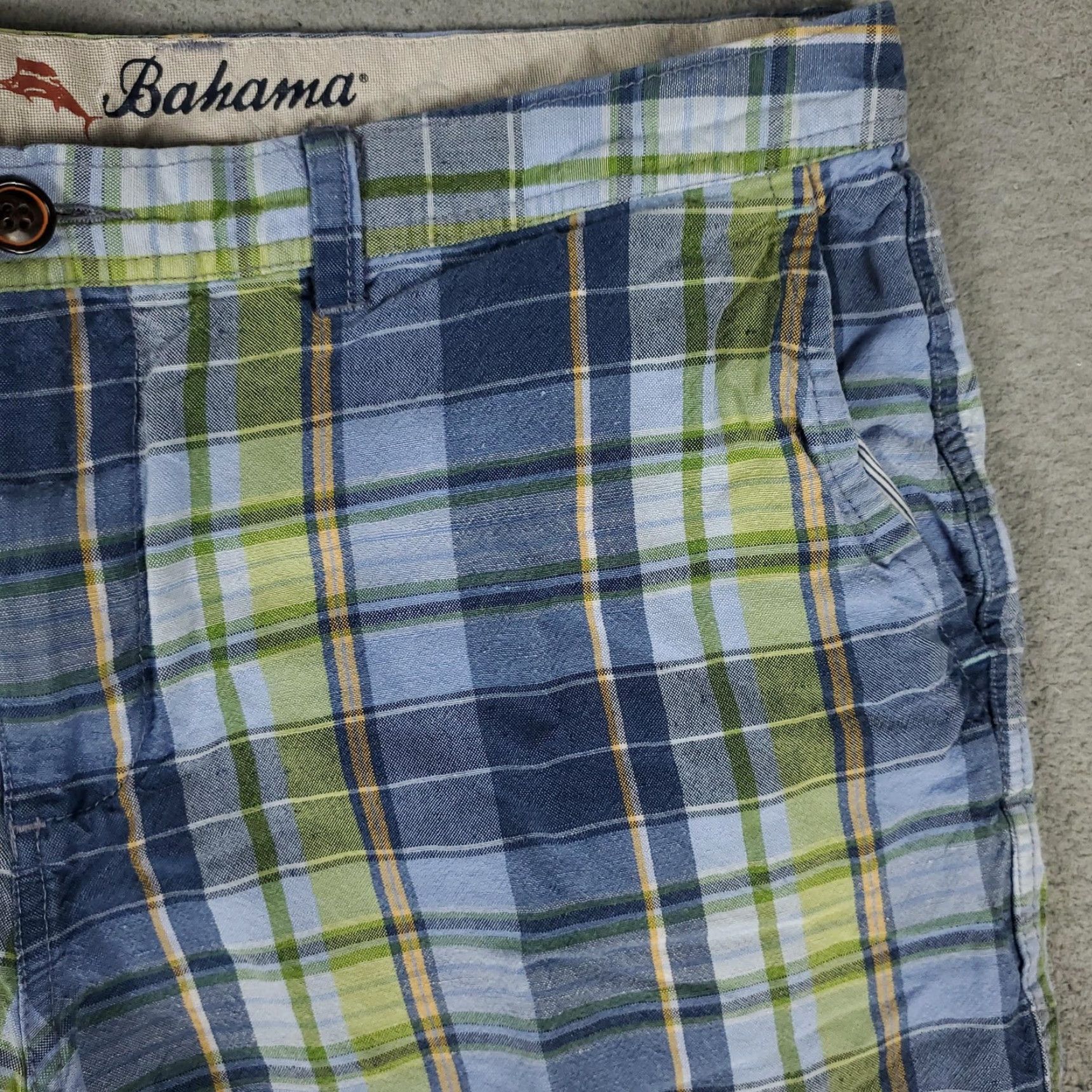 Tommy Bahama VINTAGE Tommy Bahama Shorts Men 36 Blue Green Plaid Linen Tencel Casual Fall Size US 36 / EU 52 - 3 Thumbnail