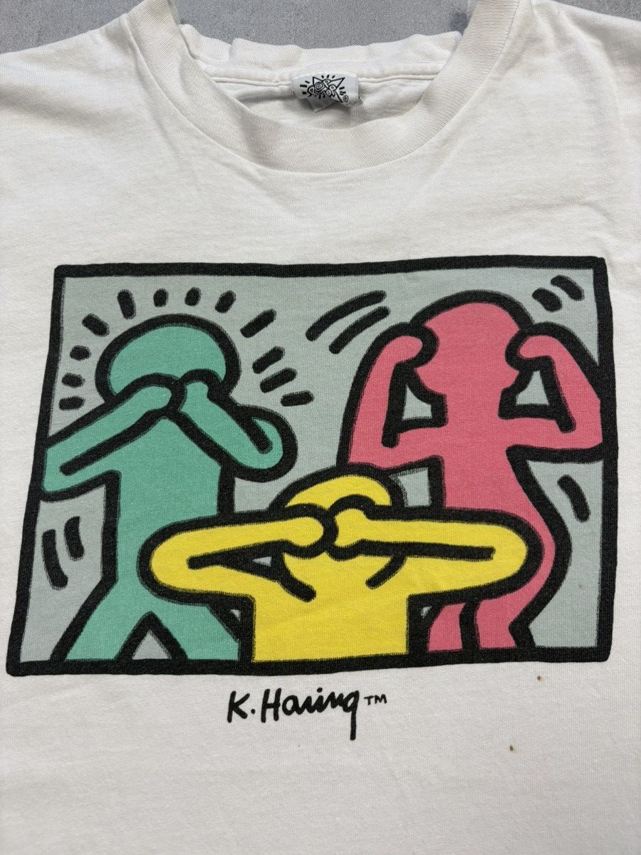 Keith Haring Vintage Keith Haring Hear No Pop Shop T-Shirt 80s Art Evil Size US L / EU 52-54 / 3 - 5 Thumbnail