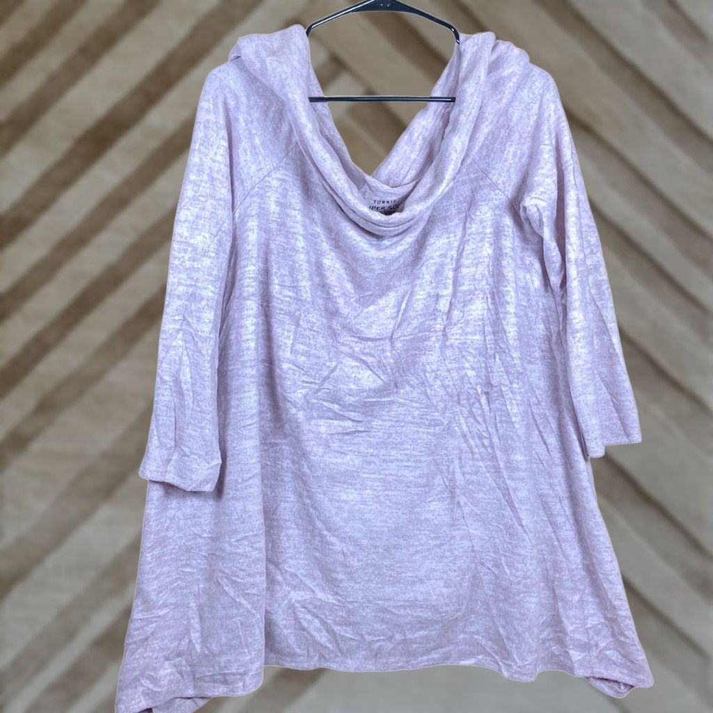 Torrid Torrid Women Blouse Purple Cowl Neck 3/4 Sleeve Tunic Stretch Size XS / US 0-2 / IT 36-38 - 1 Thumbnail