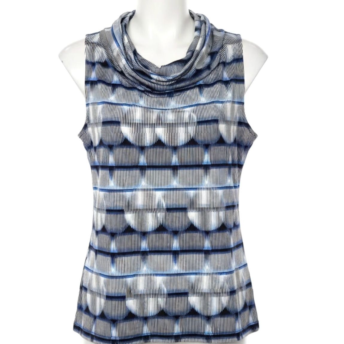 Worthington Worthington Tank Top Womens XL Blue Sleeveless All Over Print Boho Y2K Hippie Shirt Adults XL Blue Geometric Pattern Casual Womens Size XL / US 12-14 / IT 48-50 - 2 Thumbnail