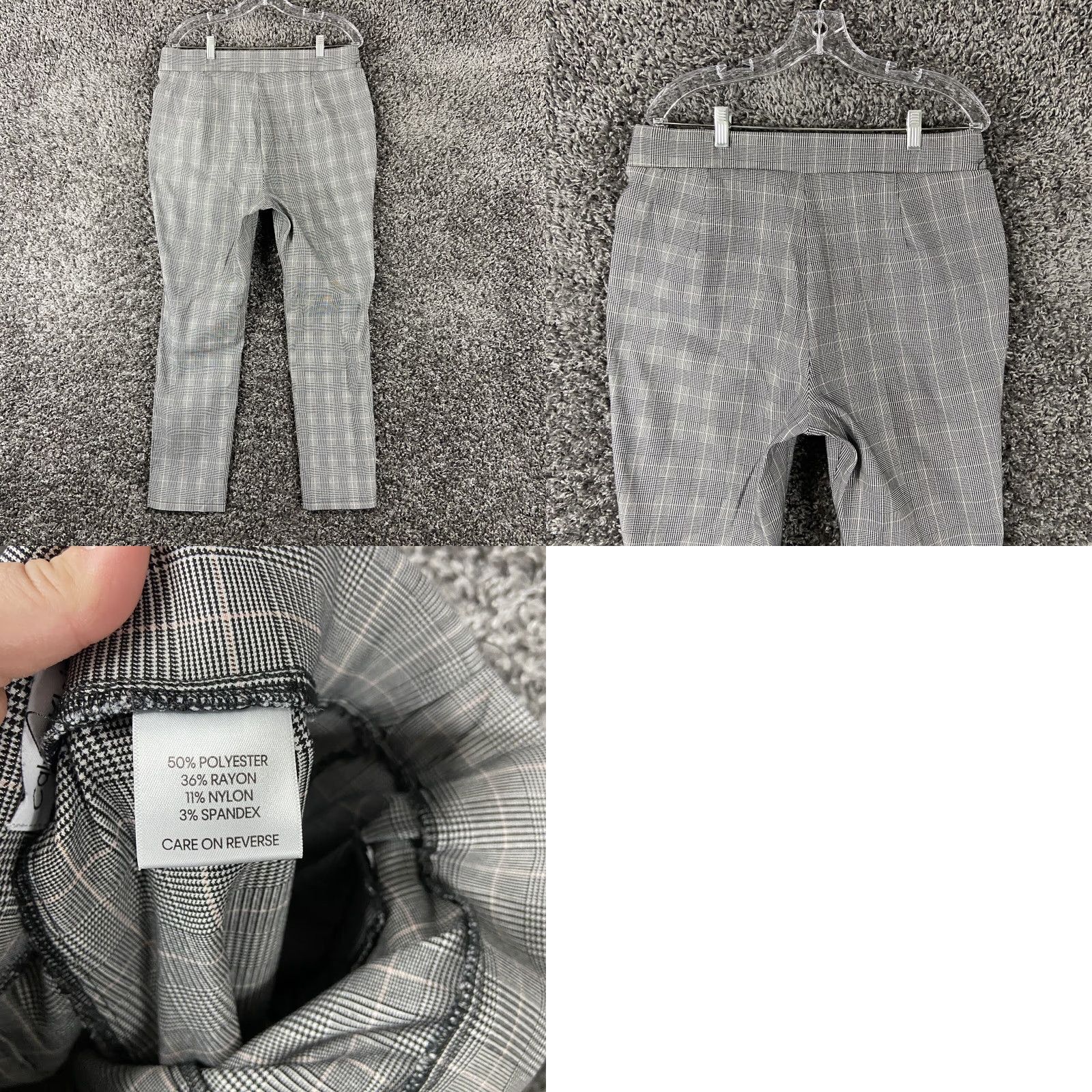 Calvin Klein Calvin Klein Pants Women Gray Plaid Skinny Dress Pants 16 Size 38" / US 16 / IT 52 - 8 Thumbnail