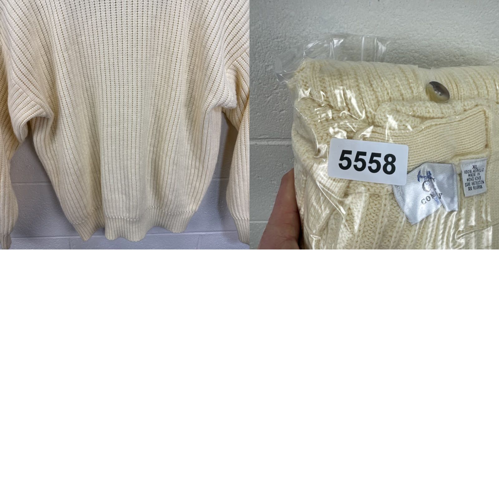 Vintage VINTAGE G.S. Company Cardigan Sweater Mens XL Be Beige Cotton Knit Pullover V-Neck Long Sleeve Button Preppy Vintage Mens XL Sweater Size US XL / EU 56 / 4 - 10 Thumbnail