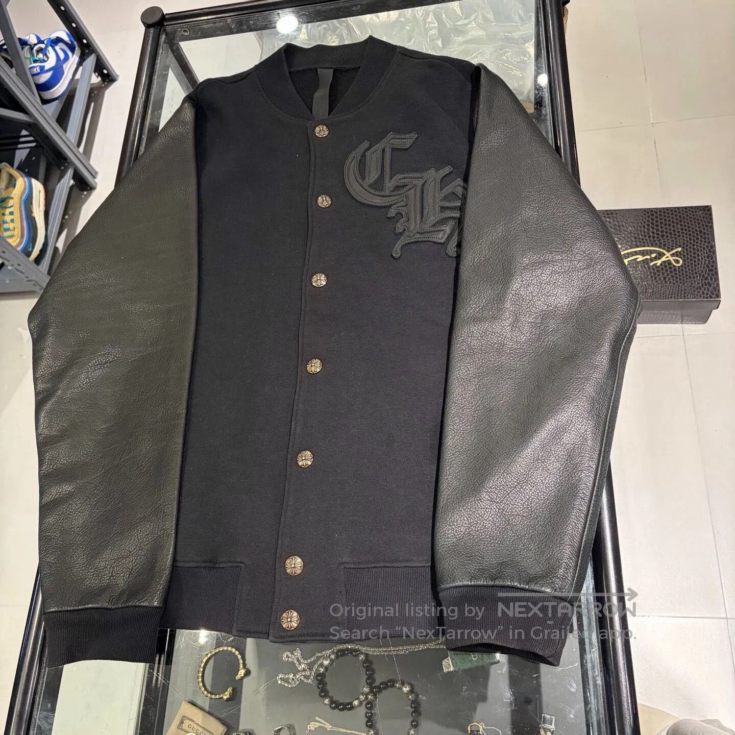 Chrome Hearts Chrome Hearts CH Leather Wool Sleeve Jacket. Size US XL / EU 56 / 4 - 1 Thumbnail