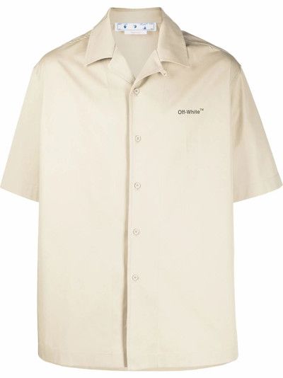 Off-White o1gr1nt1124 Caravag Arrow Holiday Shirt in Dark Sand Size US M / EU 48-50 / 2 - 2 Thumbnail