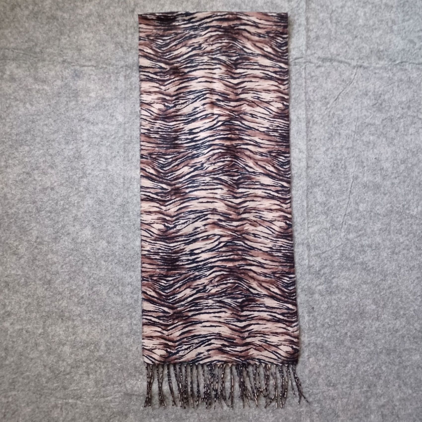 Vintage V Fraas Cashmink Scarf Animal Print 52" Fringe Rectangle Winter Made in Germany Size ONE SIZE - 6 Thumbnail