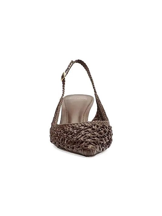 Alexandre Birman os11x1225 Jane Tresse 60MM Woven Leather Slingback Pumps Size US 9 / IT 39 - 4 Thumbnail