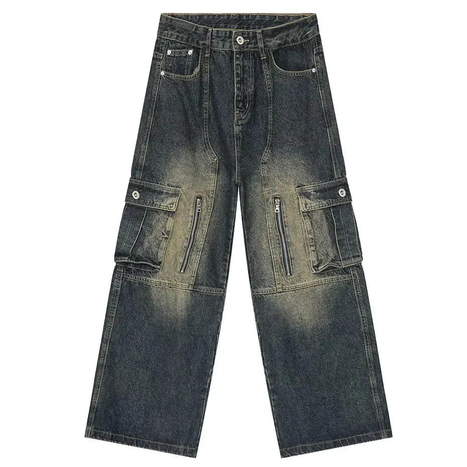 Japanese Brand Multi Pocket Retro Blue Baggy Jeans Size US 32 / EU 48 - 6 Thumbnail