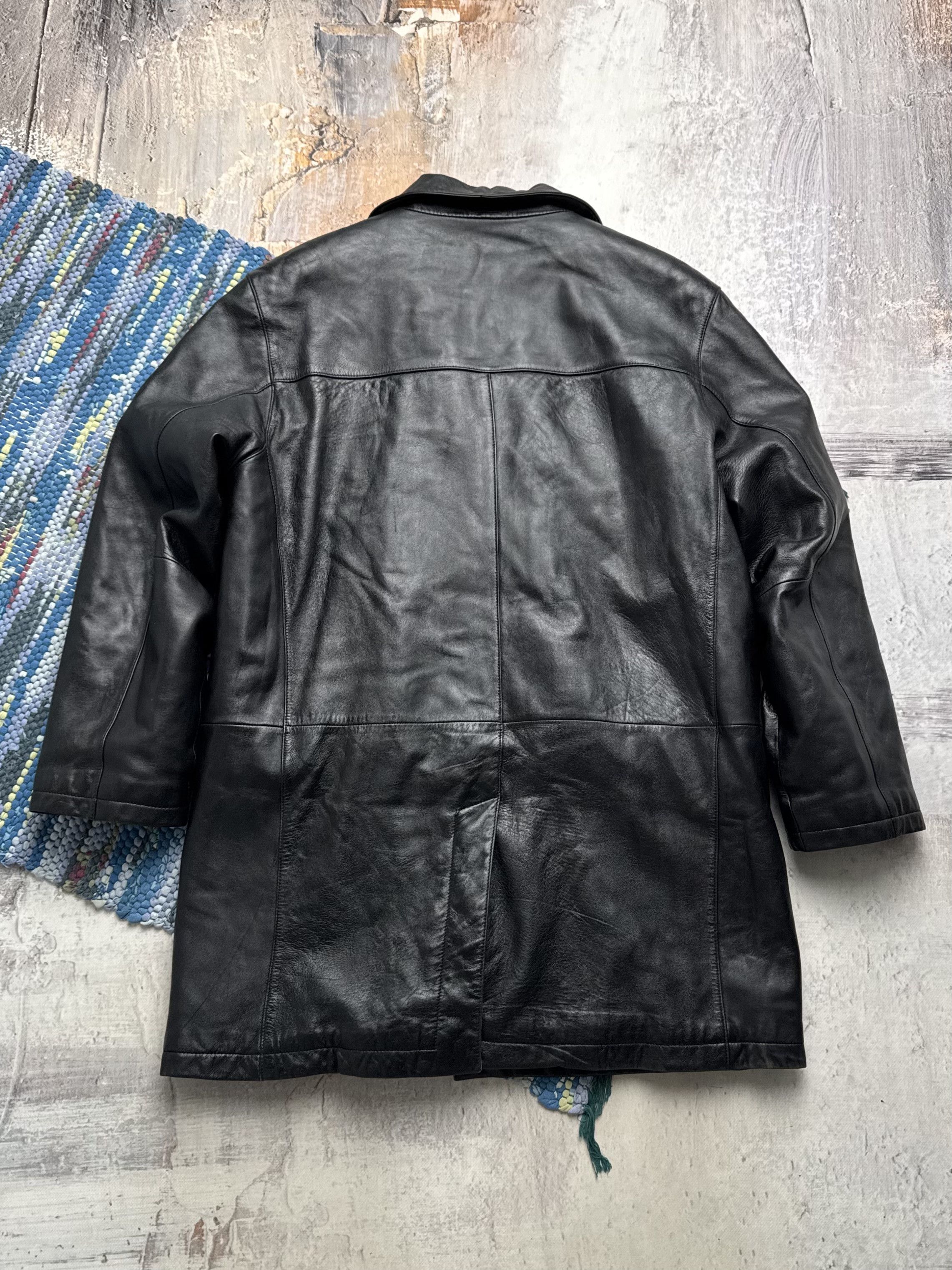 Vintage Vintage Heavy Leather Coat A6(V1)D15 Size US M / EU 48-50 / 2 - 7 Thumbnail