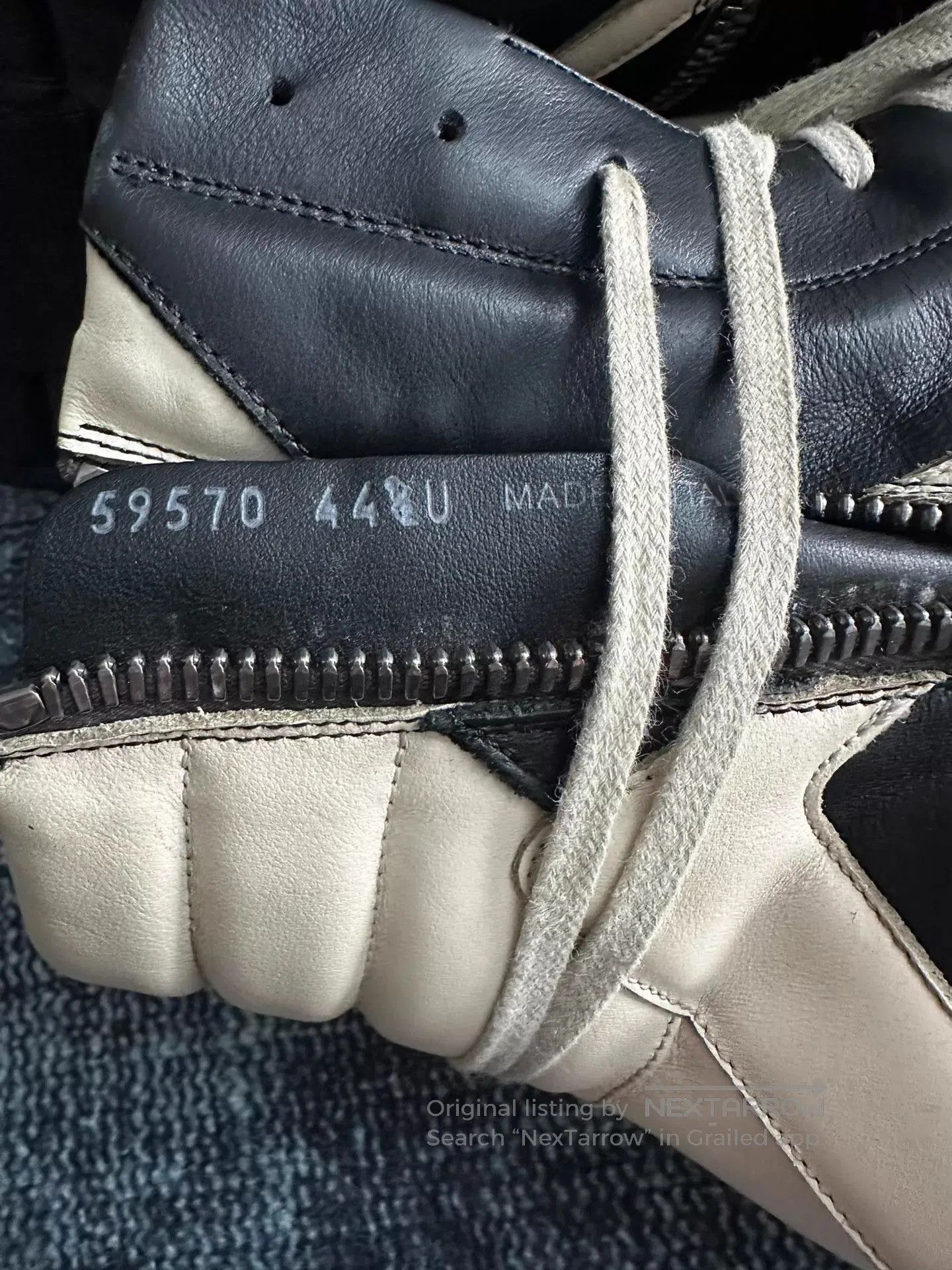 Rick Owens Black High-Top Leather Sneakers with Platform Sole. Size US 11.5 / EU 44-45 - 7 Thumbnail