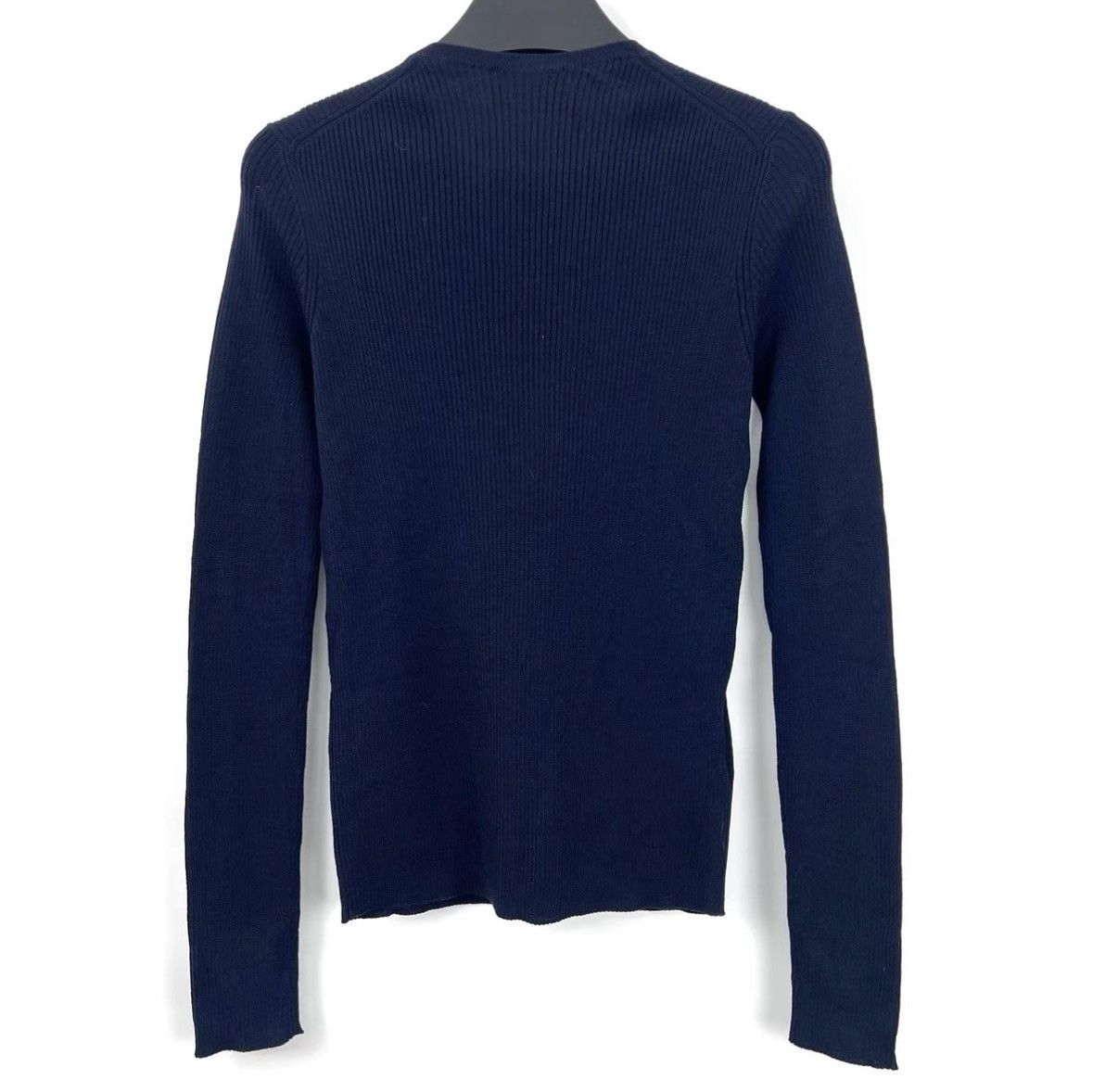 Prada Prada Navy Blue Chest Logo Knit Long Sleeve Top K12 Size S / US 4 / IT 40 - 2 Thumbnail