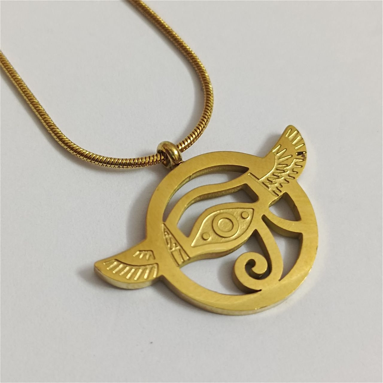 Handmade Gold plated necklace with Eye of Horus pendant, Egyptian Size ONE SIZE - 3 Thumbnail
