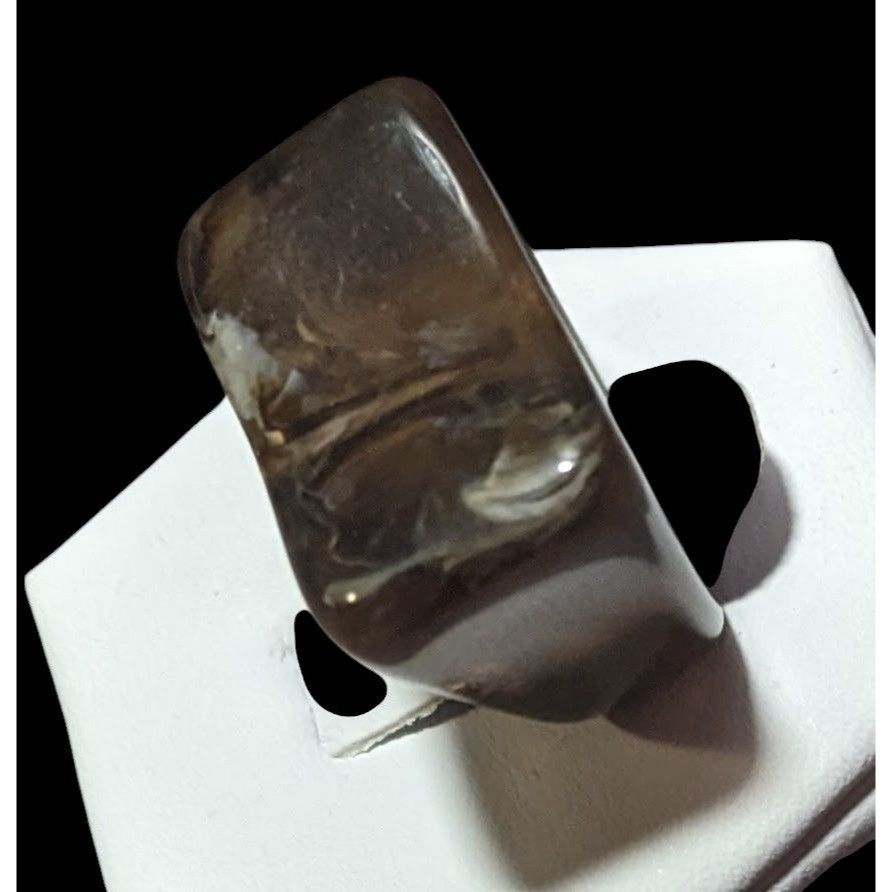 Other Dark Brown Mottled Abstract Chunky Fashion Ring Size 7 Size ONE SIZE - 9 Thumbnail