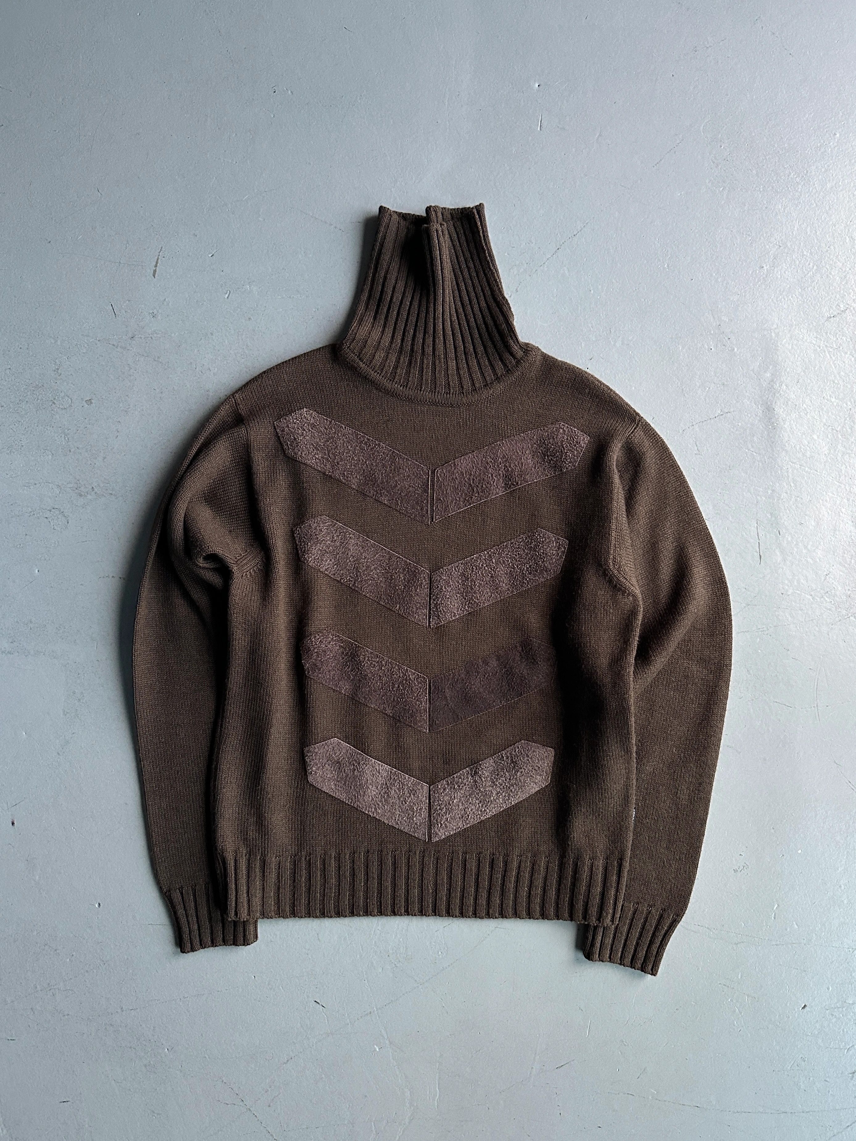Versace VERSACE 2000s KNIT TURTLENECK TOP WITH LEATHER APPLIQUÉS Size S / US 4 / IT 40 - 4 Thumbnail