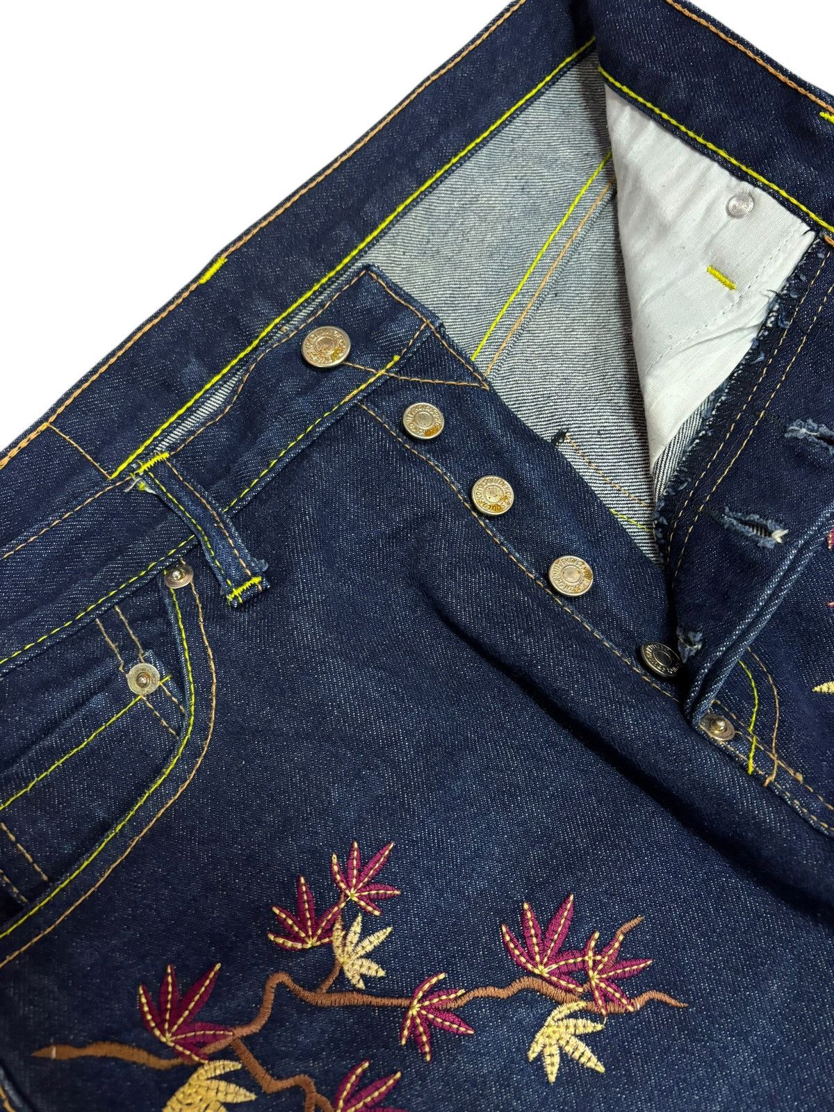 Japanese Brand × Kings Of Indigo × Seditionaries 🔥RARE🔥 Soul Of Koi Embroidered KOI Fish Denim Jeans Size US 30 / EU 46 - 8 Thumbnail