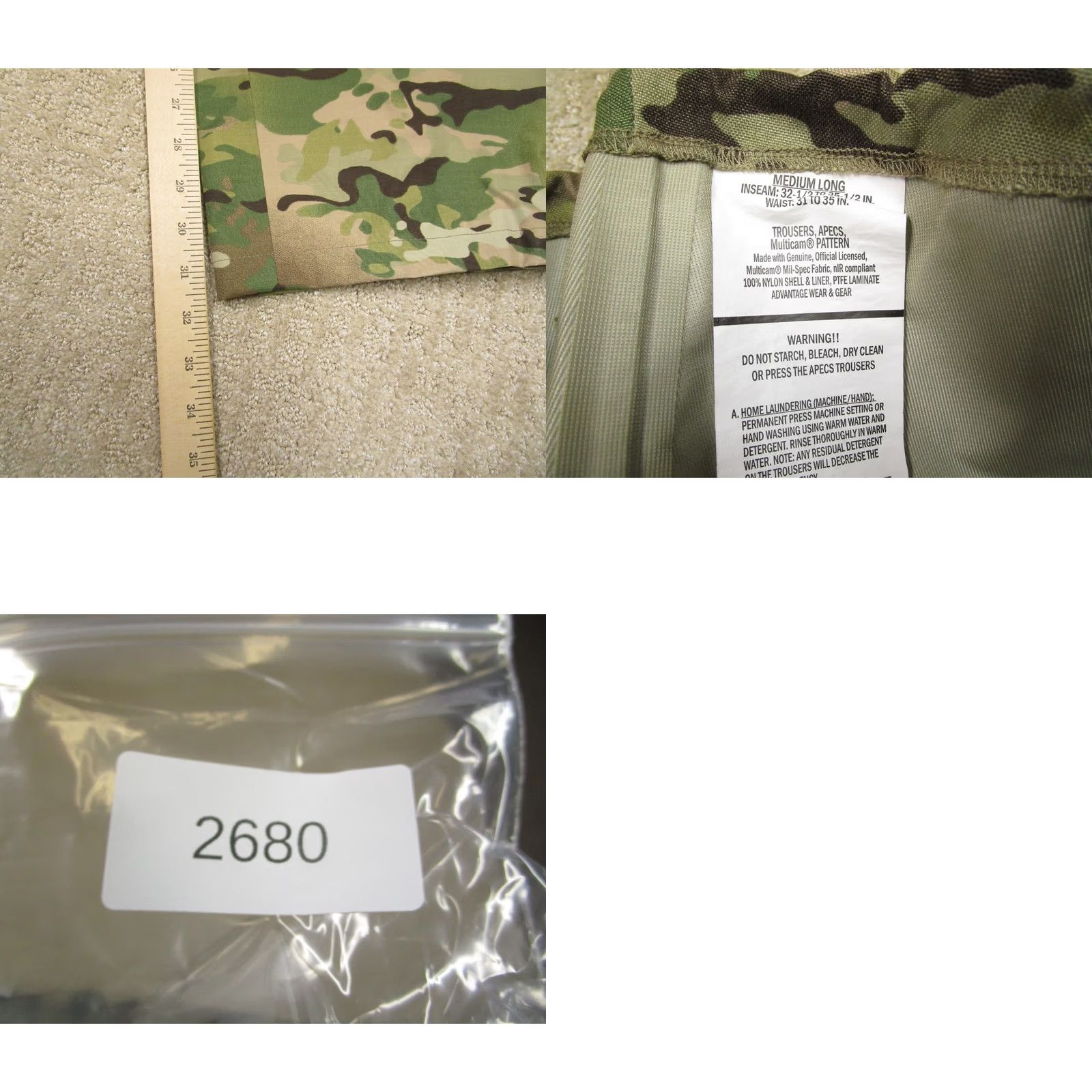 American Apparel Nike US Military Pants Cargo Camouflage 36x32 Green Nylon Windproof Ankle Zip Mens Regular Pants Size US 36 / EU 52 - 8 Thumbnail